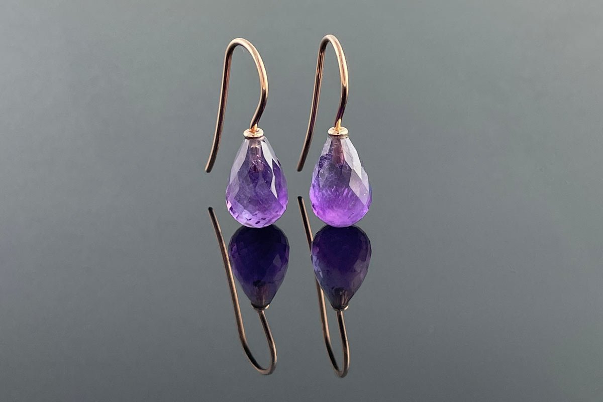 Lab Created Purple Amethyst Sterling Silver Heart Drop Earrings - JCPenney