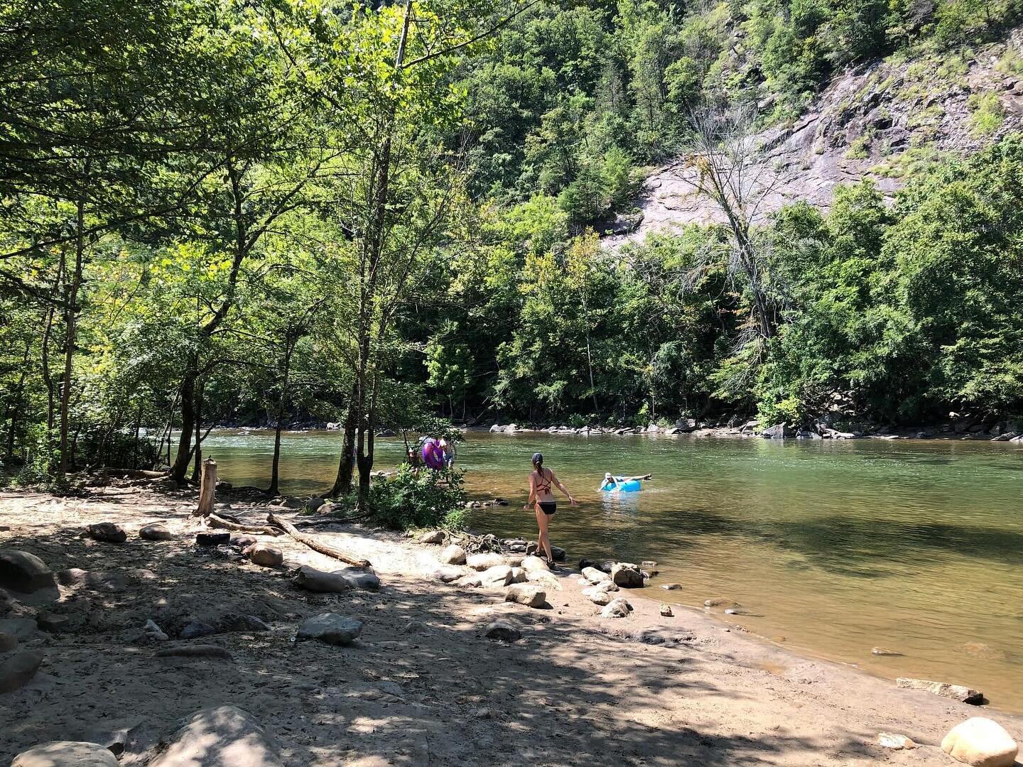 This is the Nolichucky River in my husband&rsquo;s hometown of Erwin, Tennessee. It&rsquo;s about an hour from Asheville, North Carolina, not far over the Tennessee line. 

We took this picture in September 2020, which was the last time we went swimm