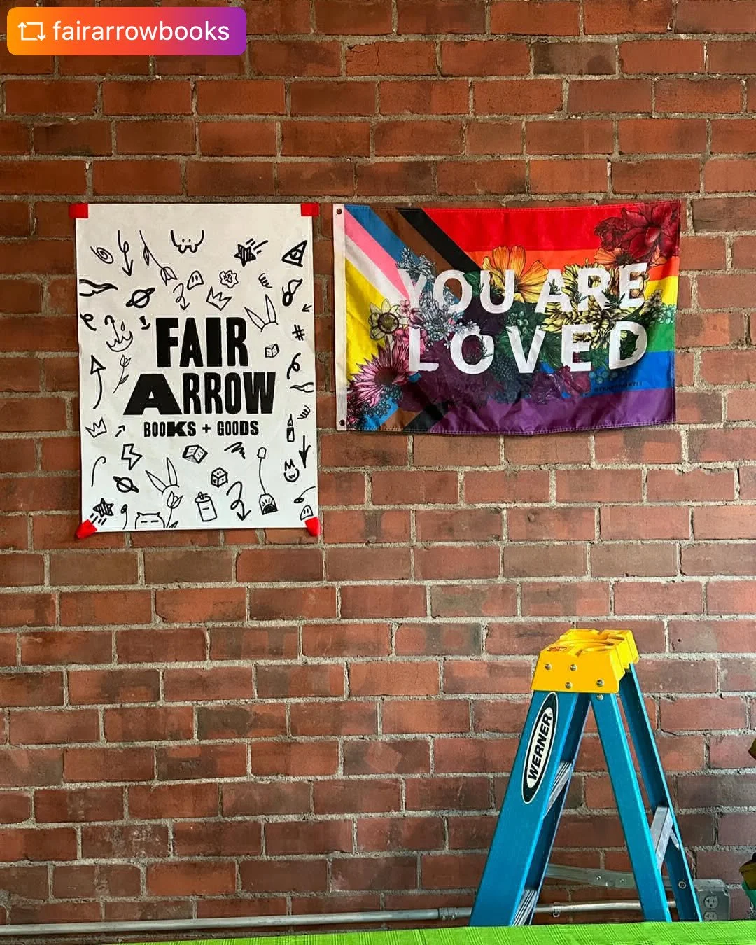 This place is amazing! Follow and come visit! @fairarrowbooks #shoplocal #radicalbooks #zines #queer #2slgbtqiaplus