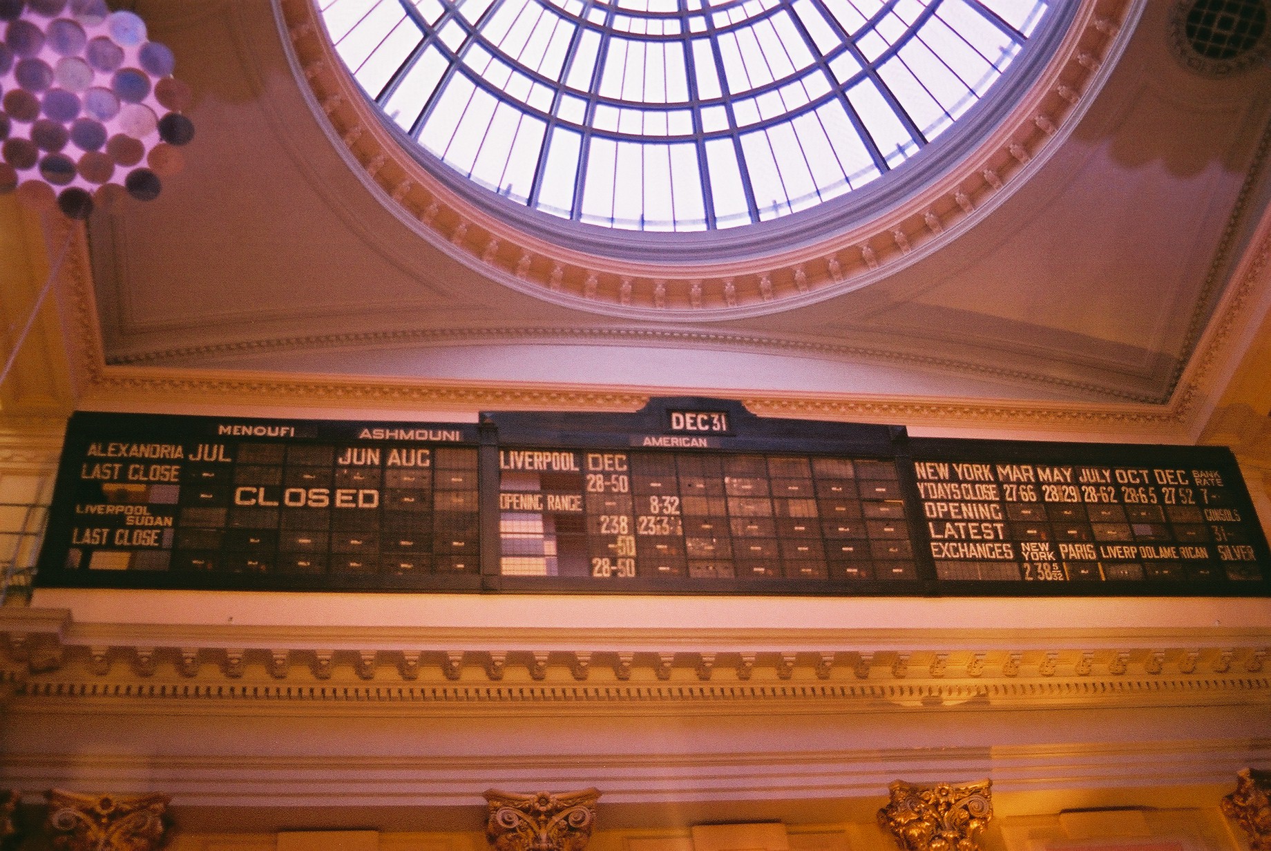 Trade prices from last day of trading