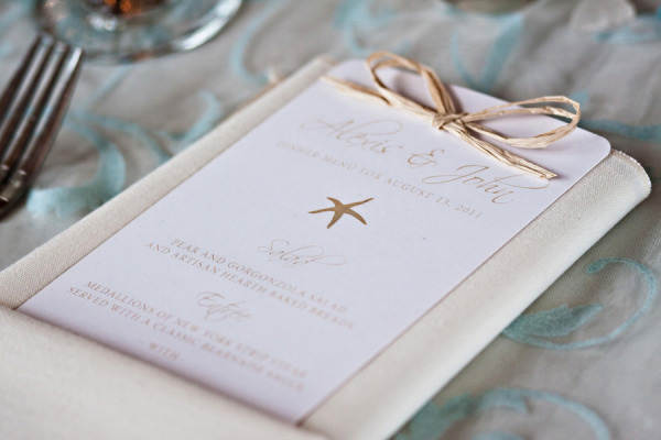 Menu card on dining table.