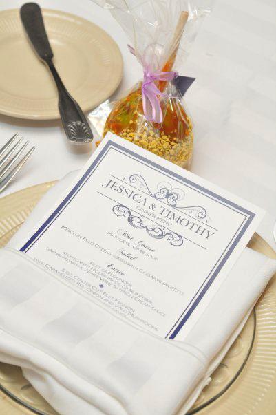 Menu card on dining table.