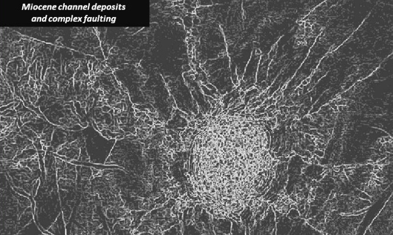 Miocene channel deposits and complex faulting