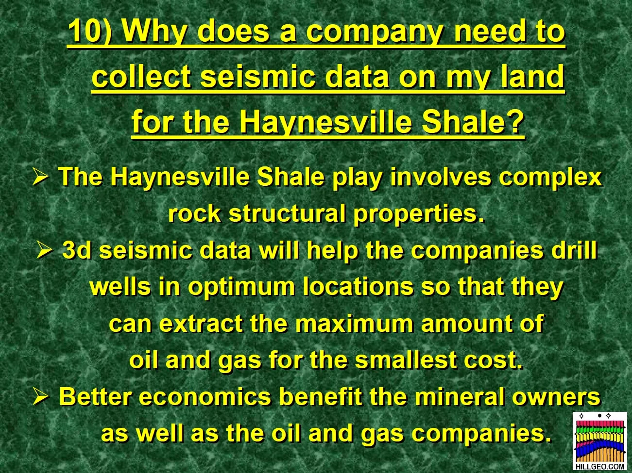 Why does a company need to collect seismic data on my land for the Haynesville Shale?