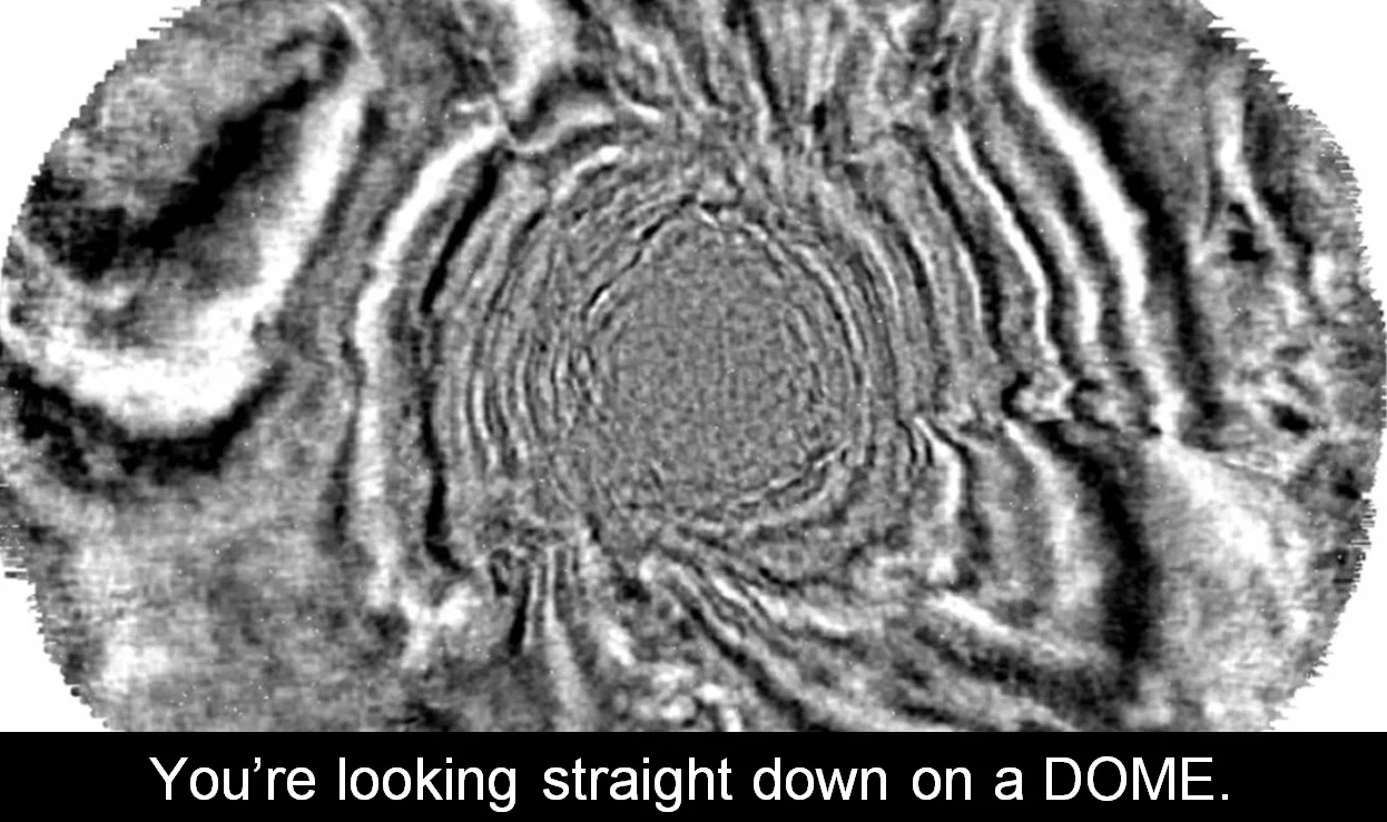 You're looking straight down on a dome.