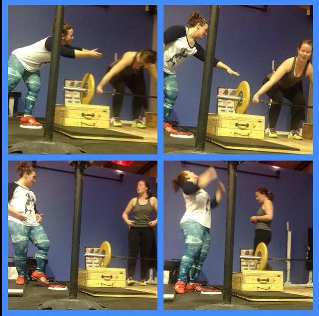 Functional fitness athlete Amanda getting on site feedback from Coach Sheppard during team training. Photo credit: George Baladi