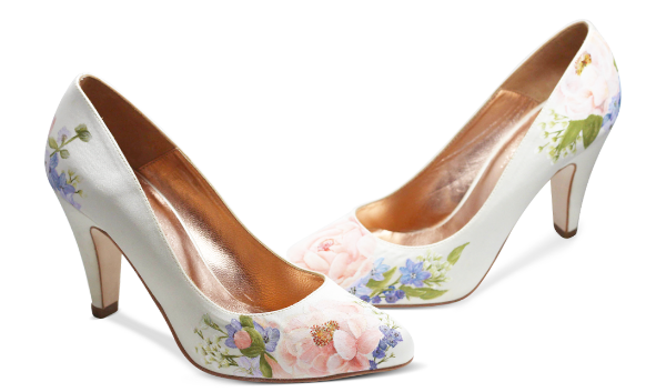 Wildflower and Butterfly wedding Shoes 