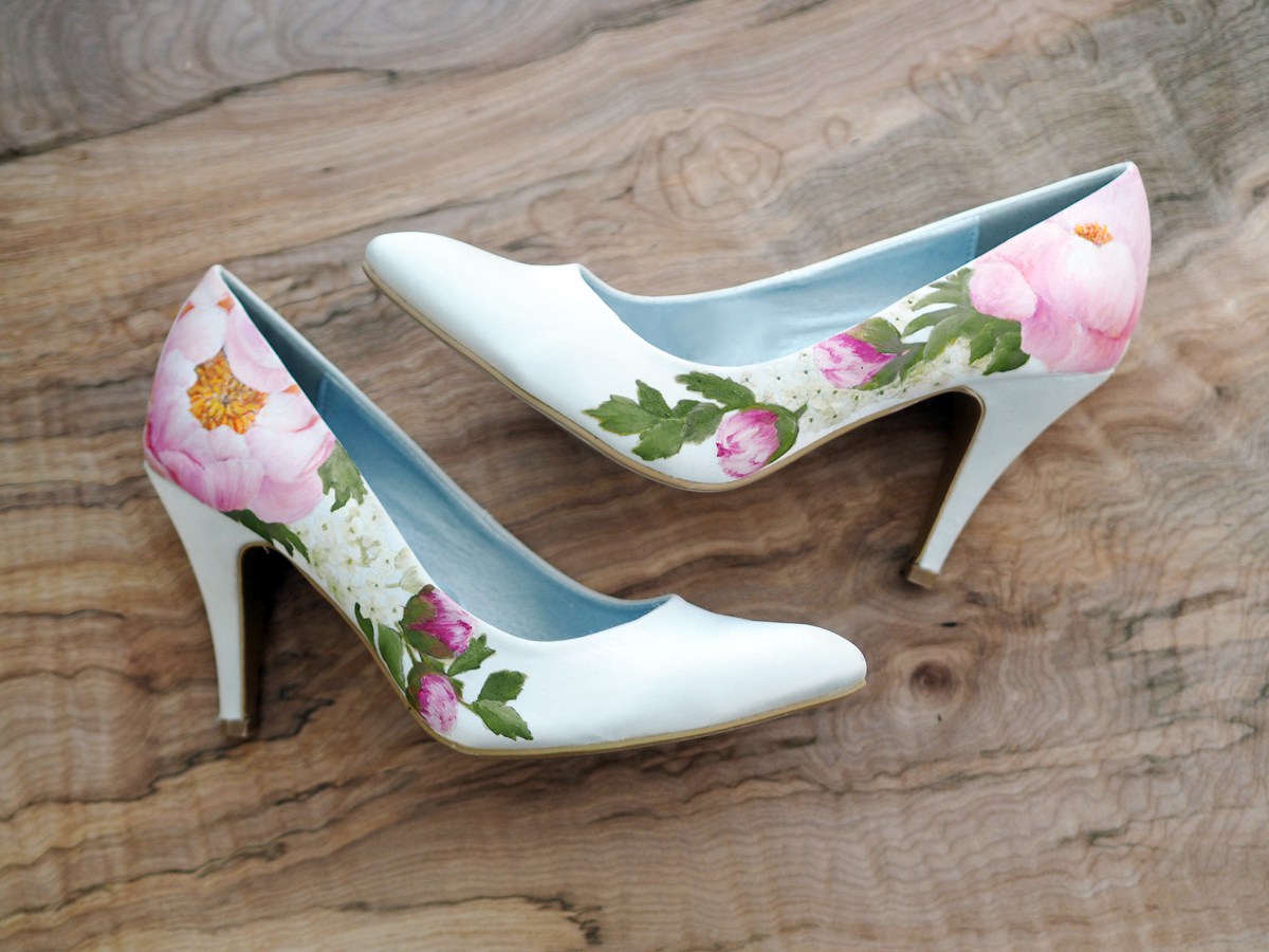 floral print shoes wedding