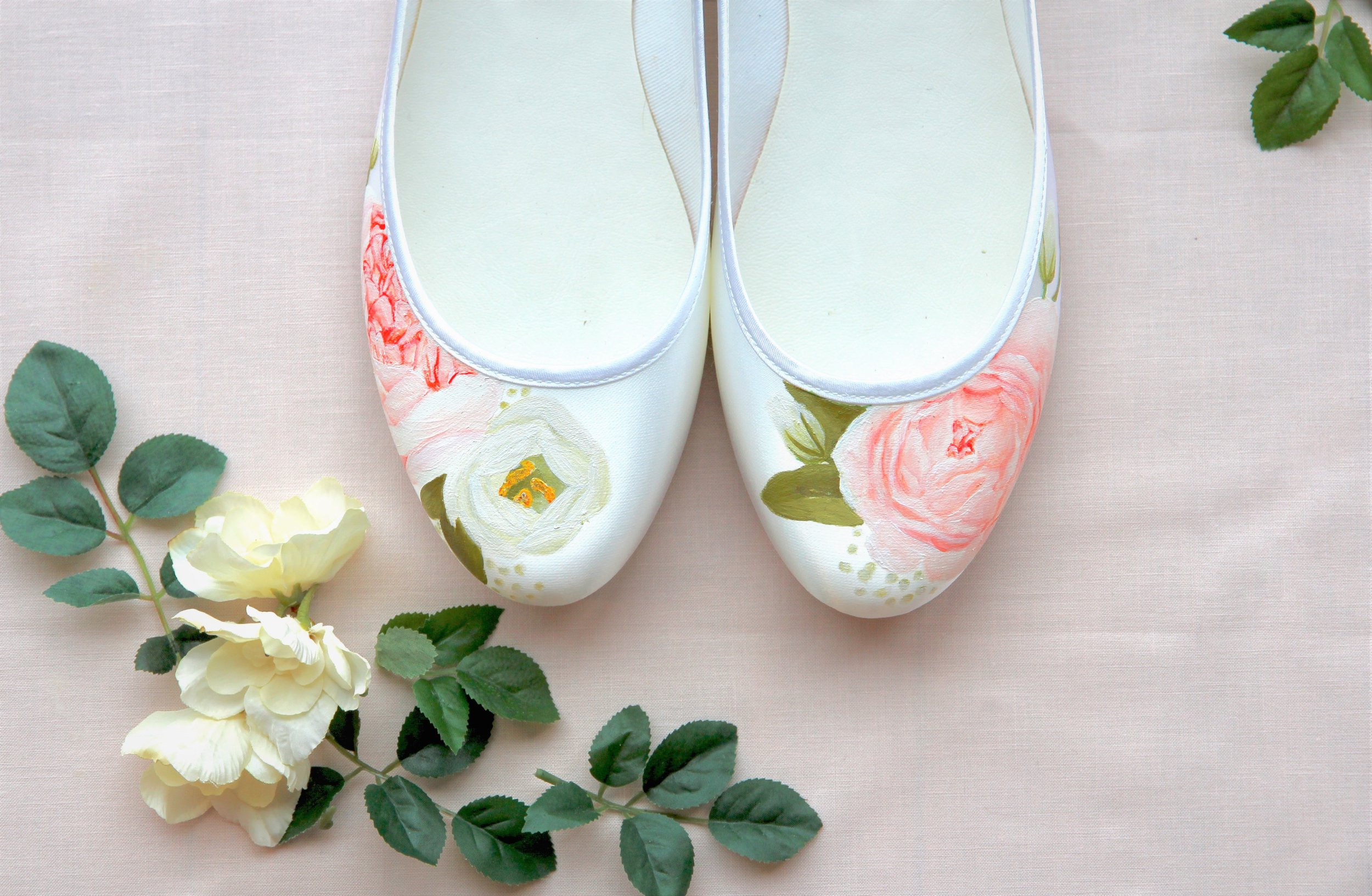 Wedding colour trends for 2017- Hand-painted wedding shoes by Elizabeth ...