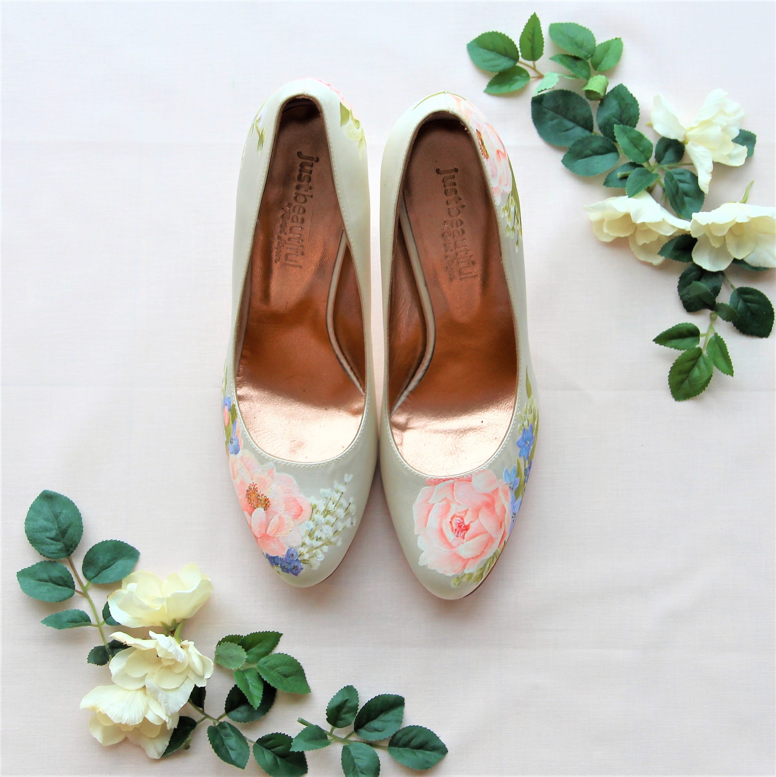 Wedding colour trends for 2017- Hand-painted wedding shoes by Elizabeth ...