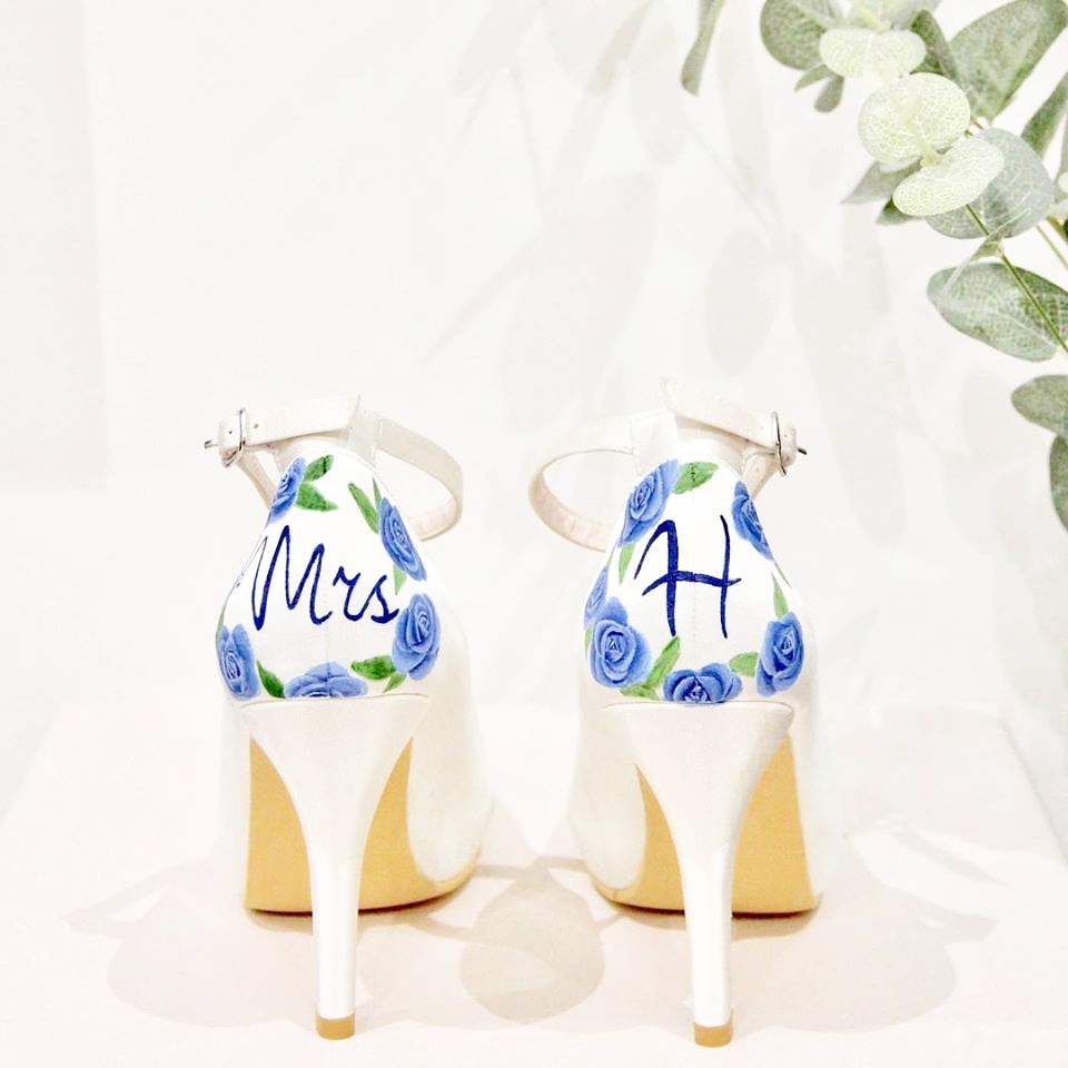 blue designer wedding shoes