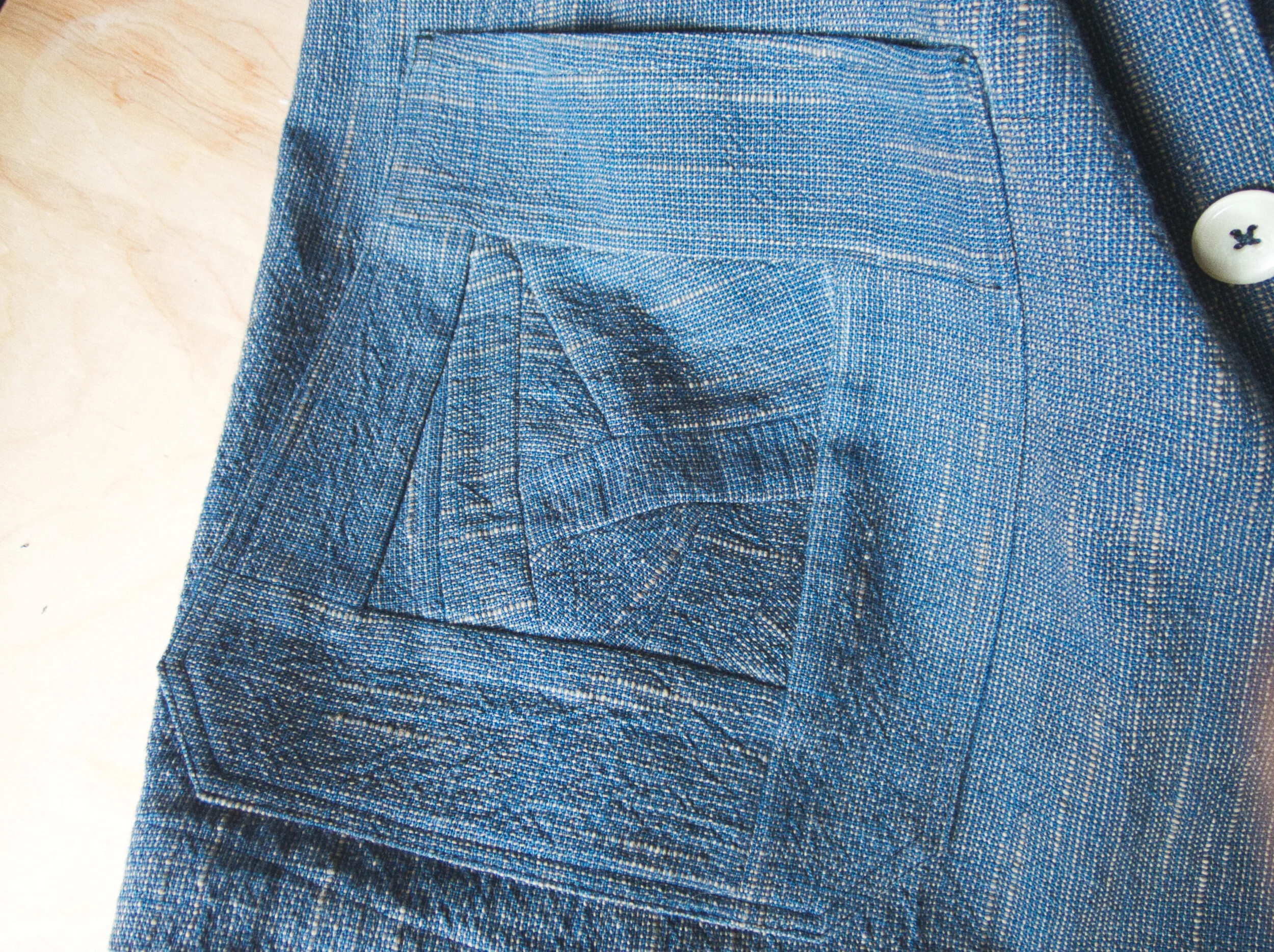 Fushi Marbled Chore coat quilted pocket 2.jpeg