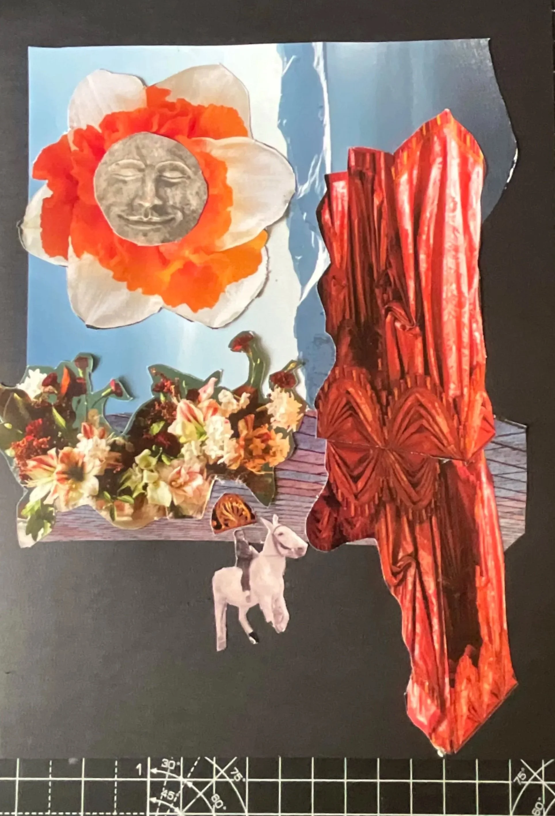 The Sun

Collage on Paper
9 × 12 inches

The Sun is a meditation on joy reclaimed rather than joy inherited. This collage explores the quiet power of choosing light after periods of uncertainty, grief, and transformation. At its center, a serene face