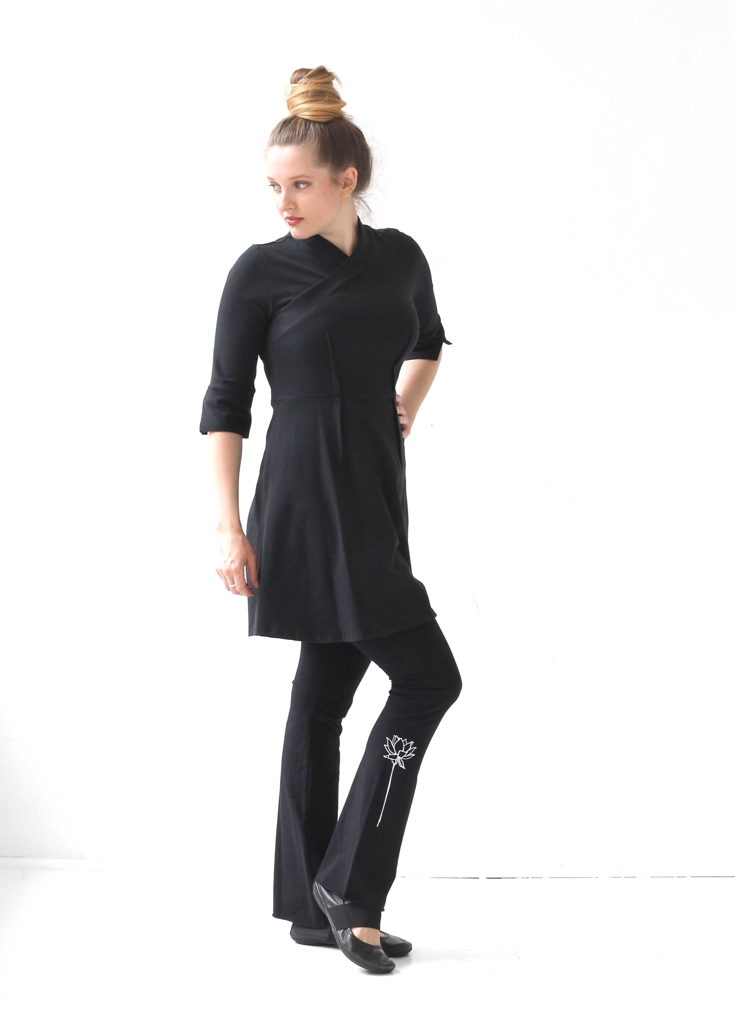 mandarin collar tunic dress