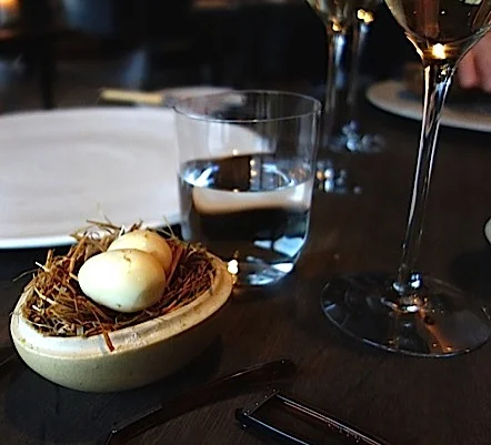 Smoked Quali Eggs with Hay