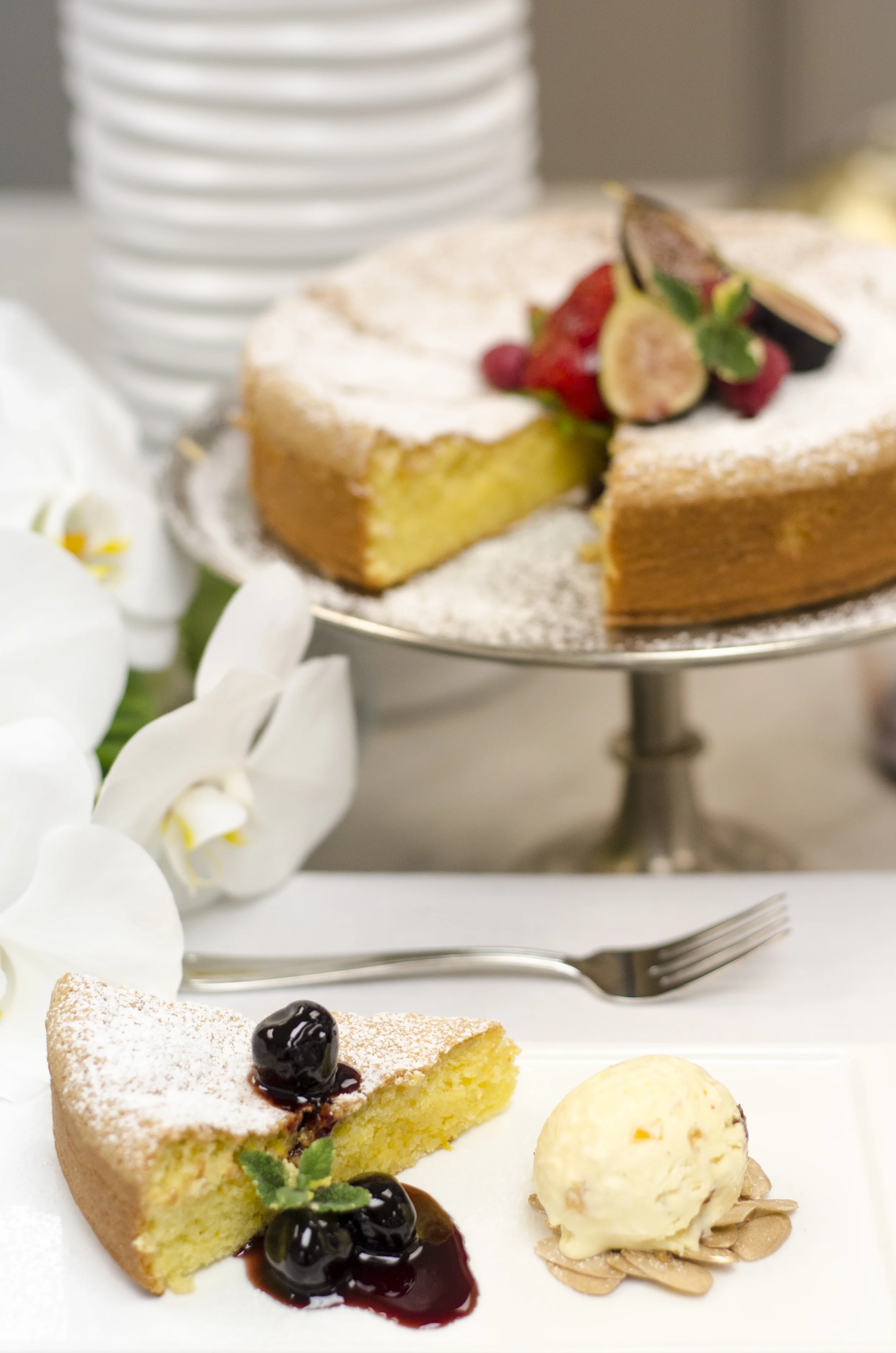 RECIPE: Almond Torte with Amarena Cherries from A Joy Wallace Catering