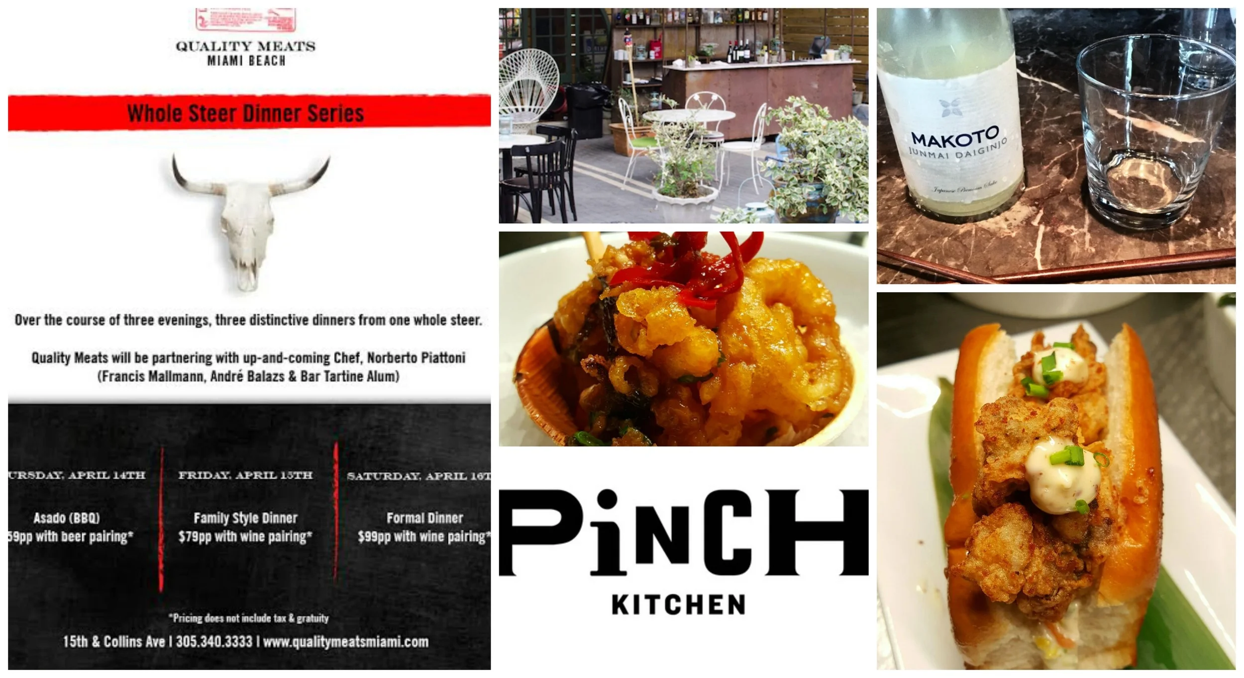 WeeklyNibble:  Quality Meats Steer Dinners, Crawfish Boil at Wynwood Diner, Tax Day Cocktails, PINCH & Funky Buddha Collab and more  