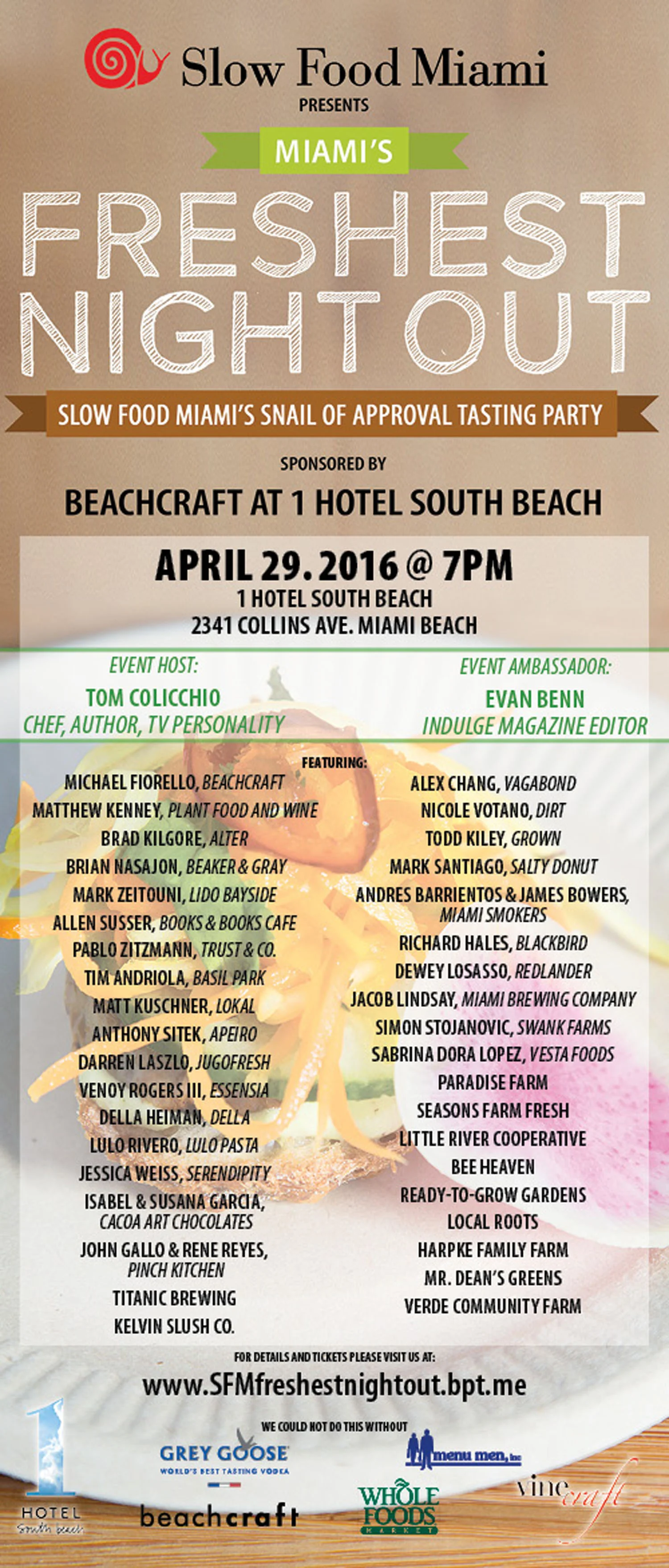 Slow Food Miami presents "Freshest Night Out" Friday 4/29/16