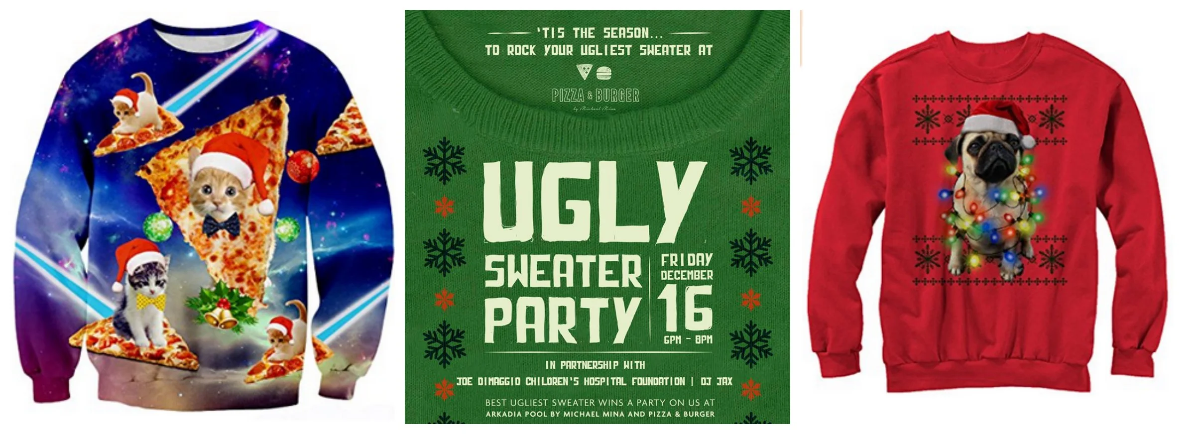 Ugly Sweater Party at Pizza & Burger Miami