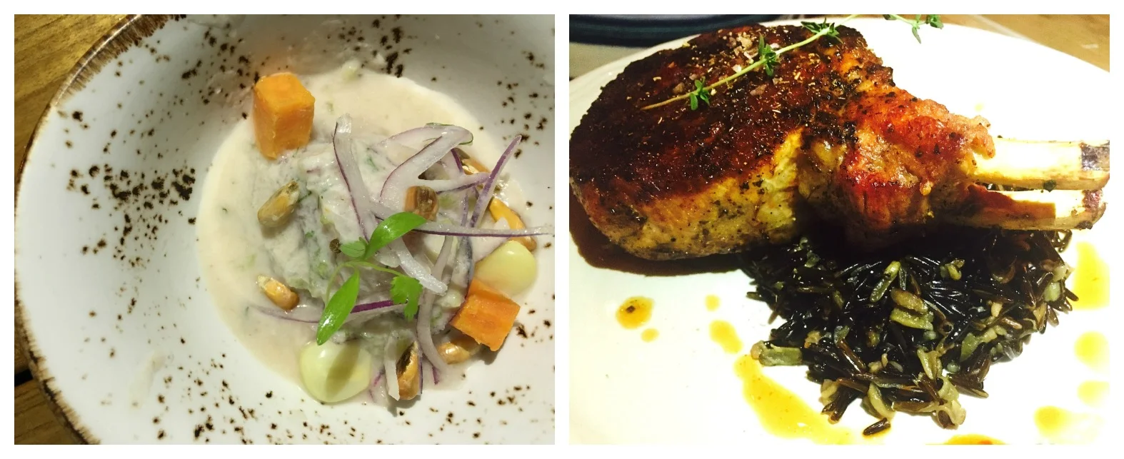 La Mar Ceviche and La Fresca Pork chop