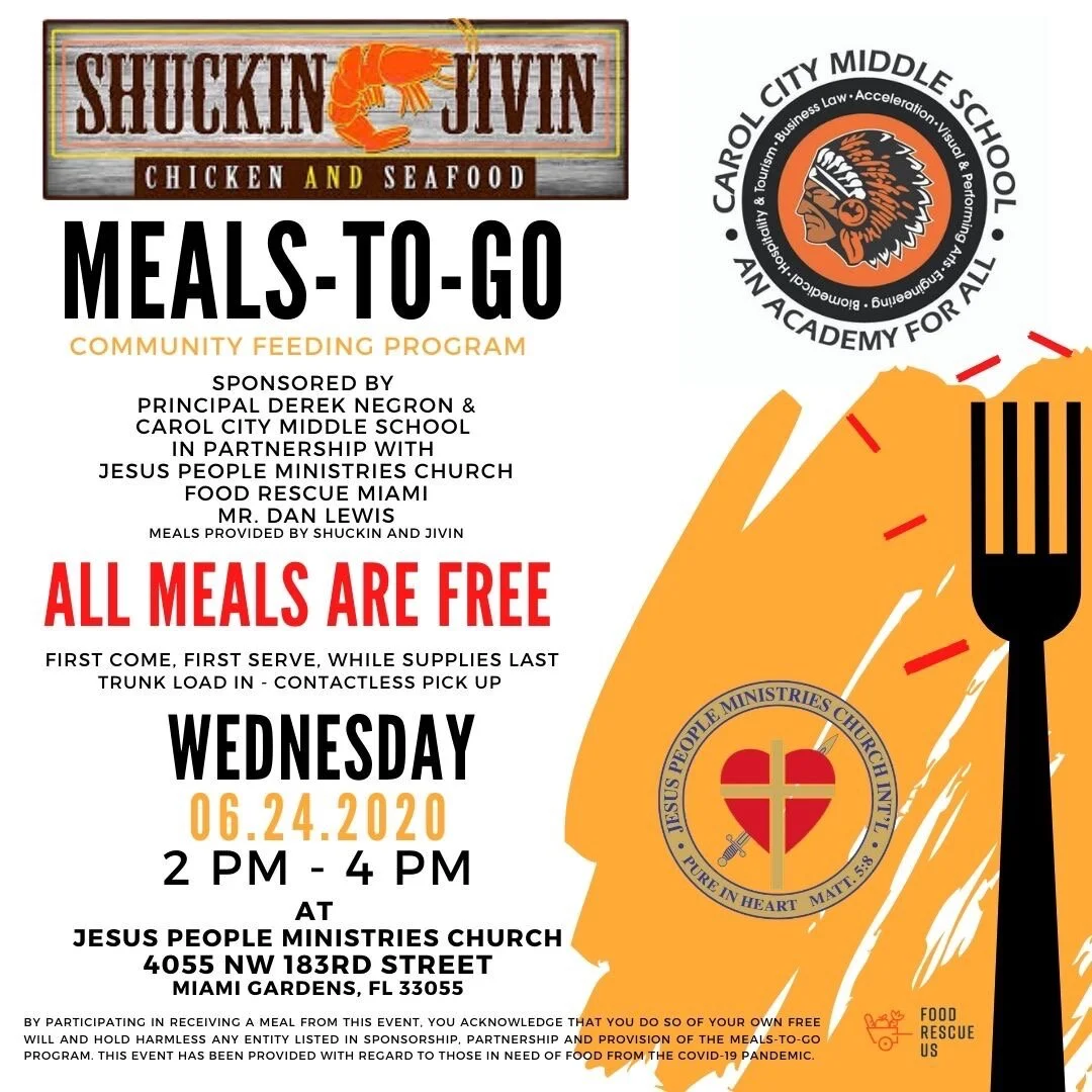 Shuckin and Jivin hosts Community Kitchen Meal Distribution with Food Rescue US- Miami