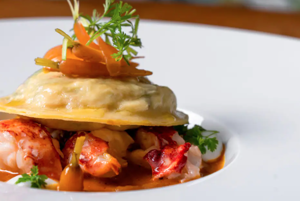 Lobster Ravioli at Ambersweet at Confidante Miami Beach