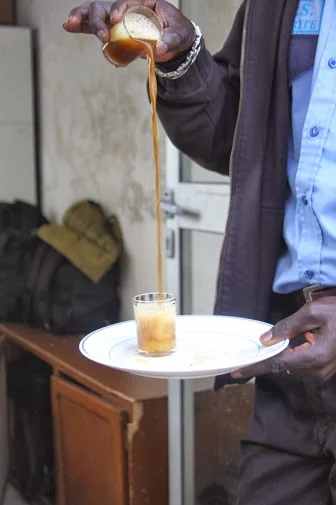  Attaya tea being prepared by a guard on break. | Dakar, Senegal&nbsp; 