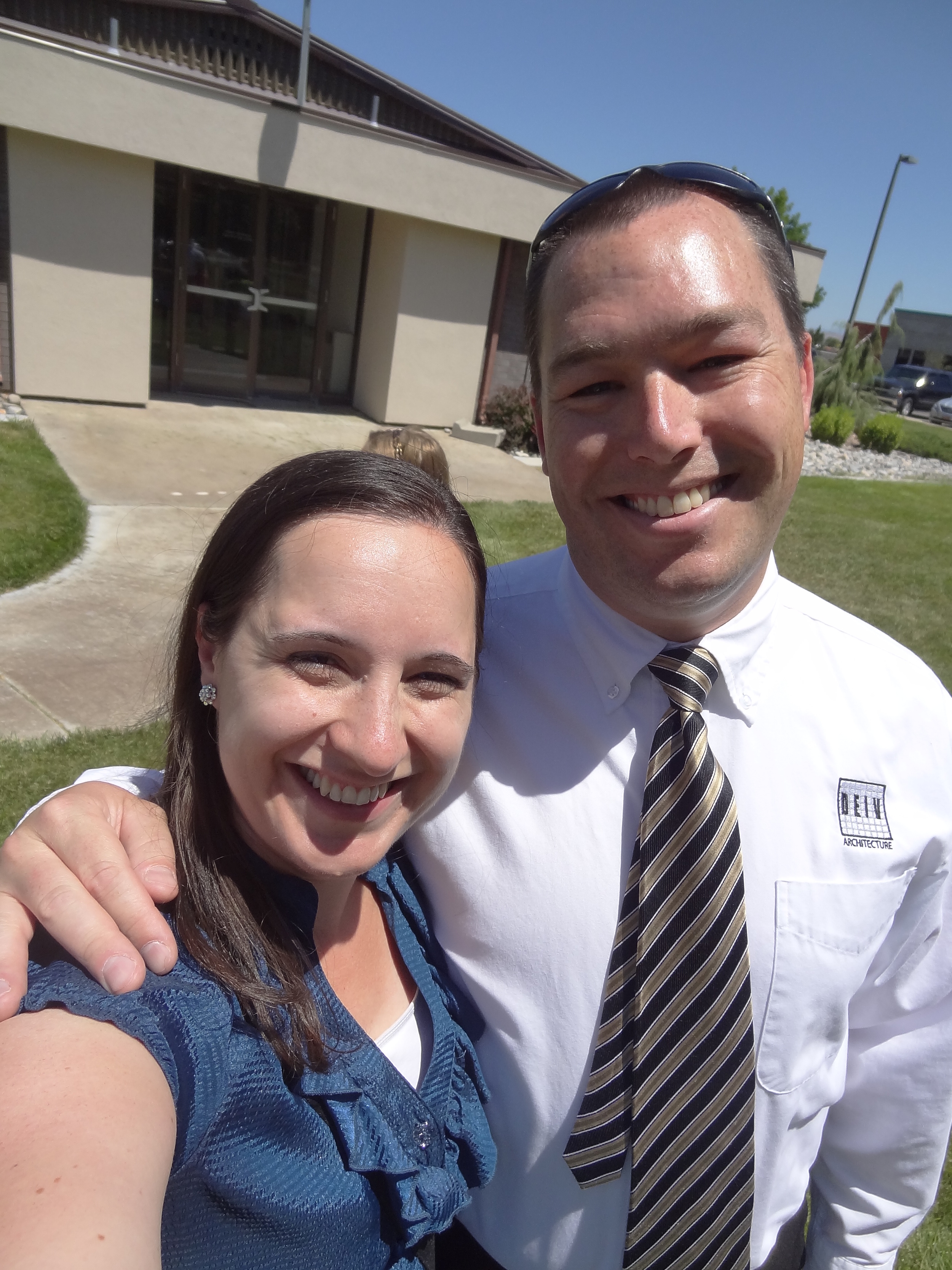 Ioana and David Clayton take a selfie after the ceremony.
