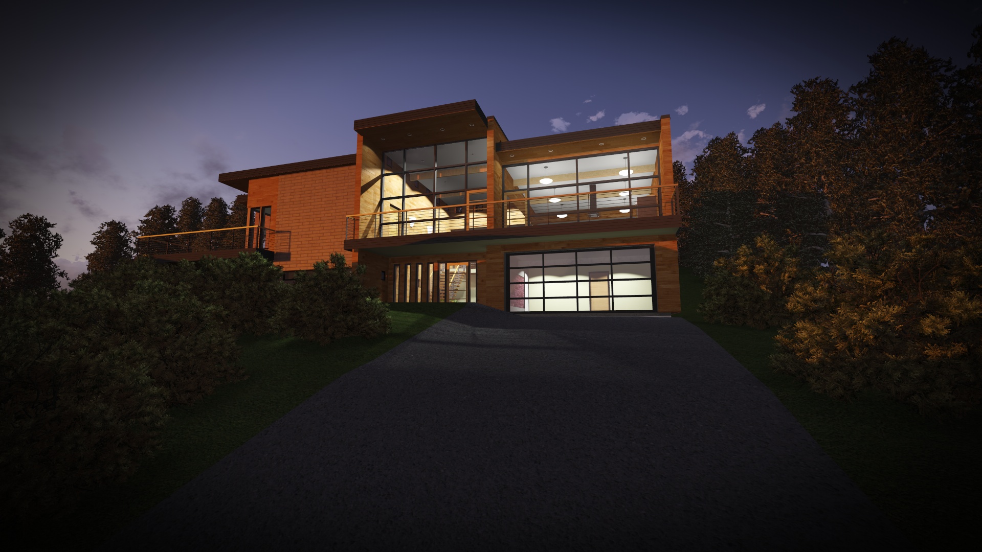 A modern remodel of an existing house (conceptual only).