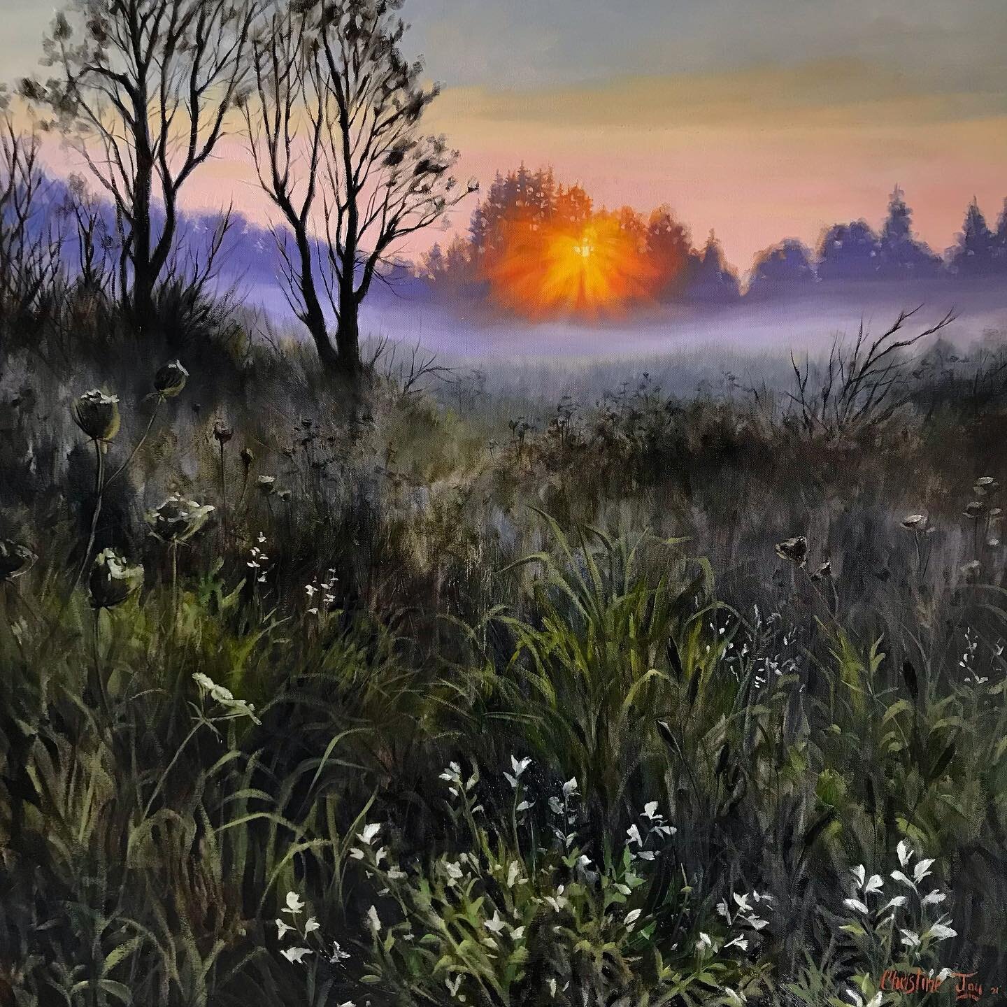 My finished sunrise painting ✨💕