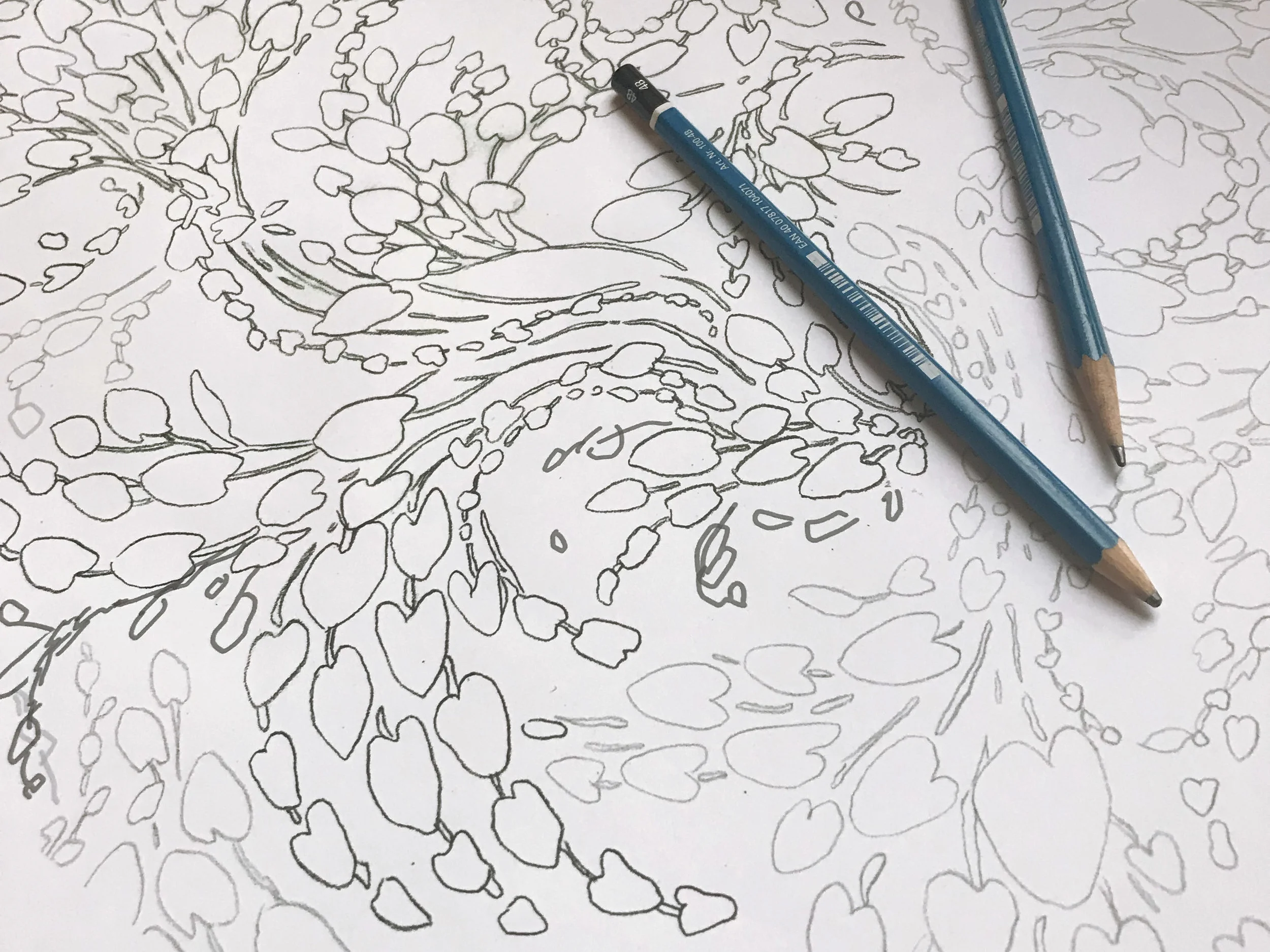 Drawing the layout in pencil