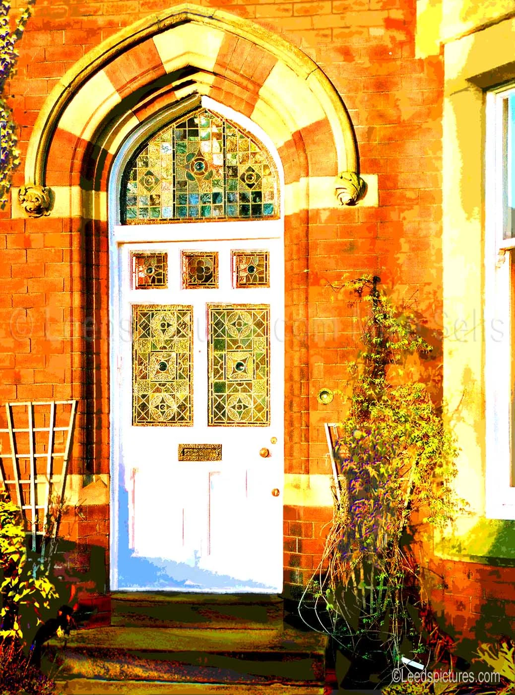 Victorian doorway on Otley Road The last rays of the sun just reaching this perfect doorway on a terrace up by St Chad's