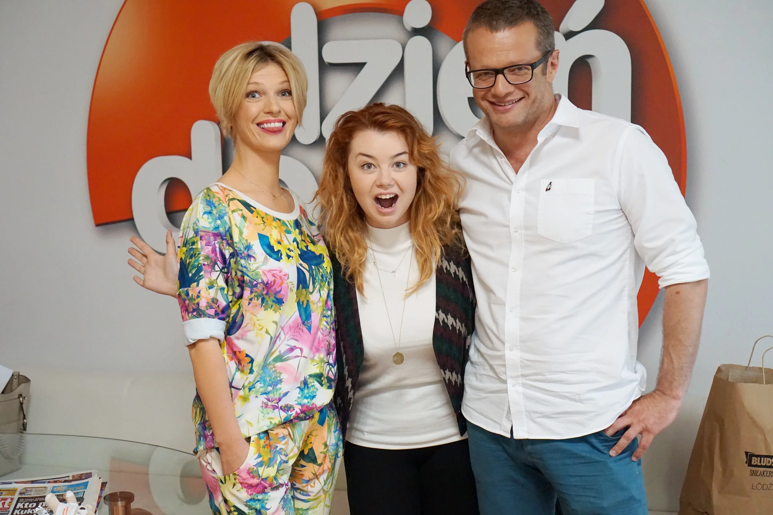 With the morning show hosts after interview on live TV. Warsaw 2015