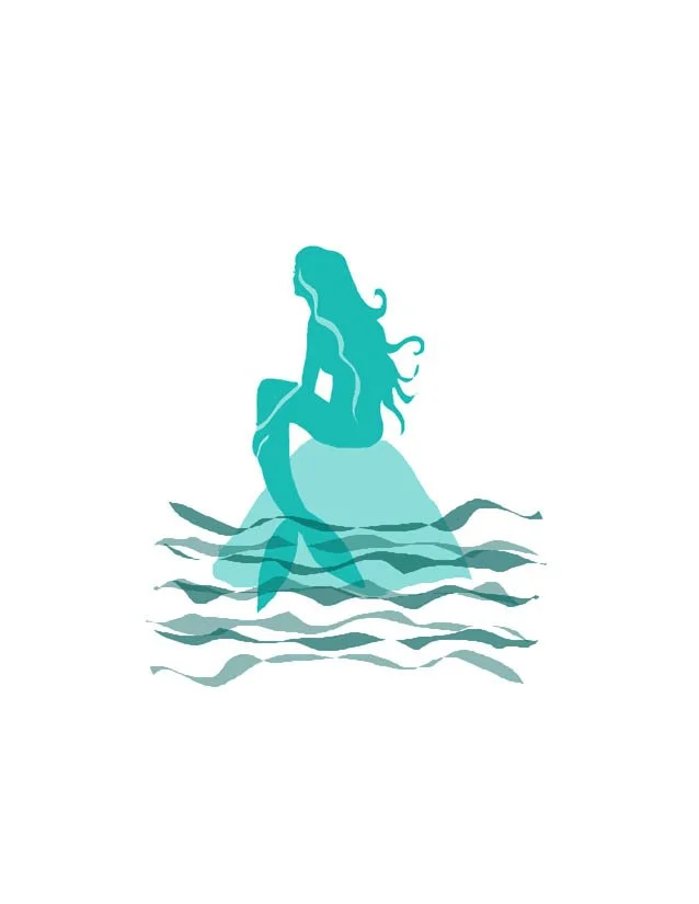 Mermaid on rock folded note.jpg