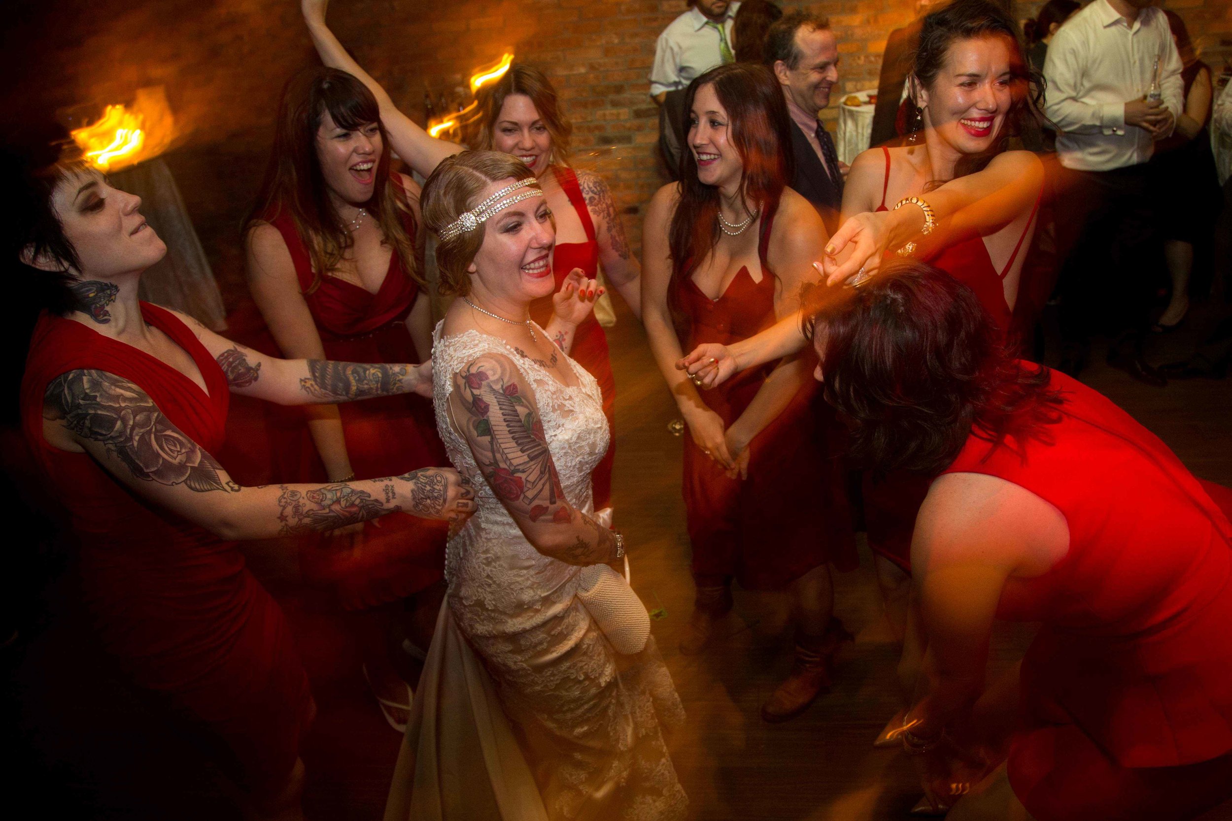 Dancing with Bridesmaids