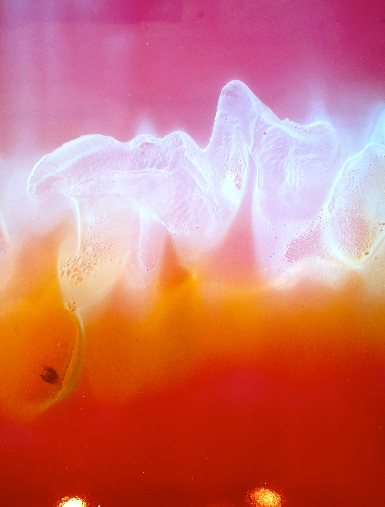 'Sushumna', 2014 (Urethane paints, dry pearls, aluminum, 18" x 24")