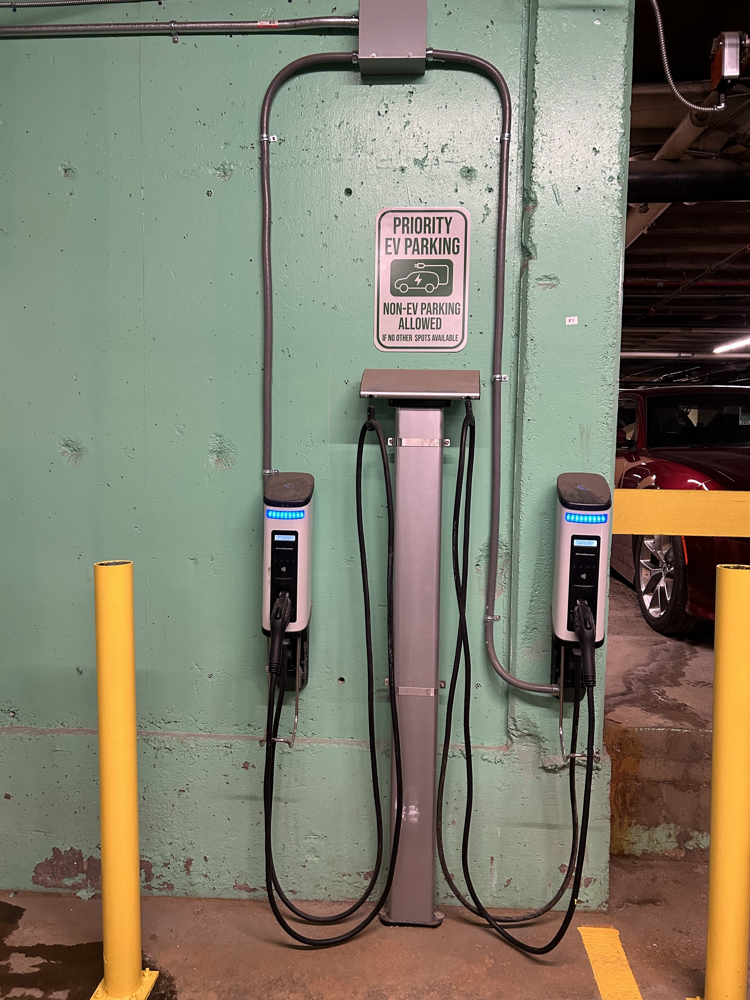 Two EV Chargers in Garage