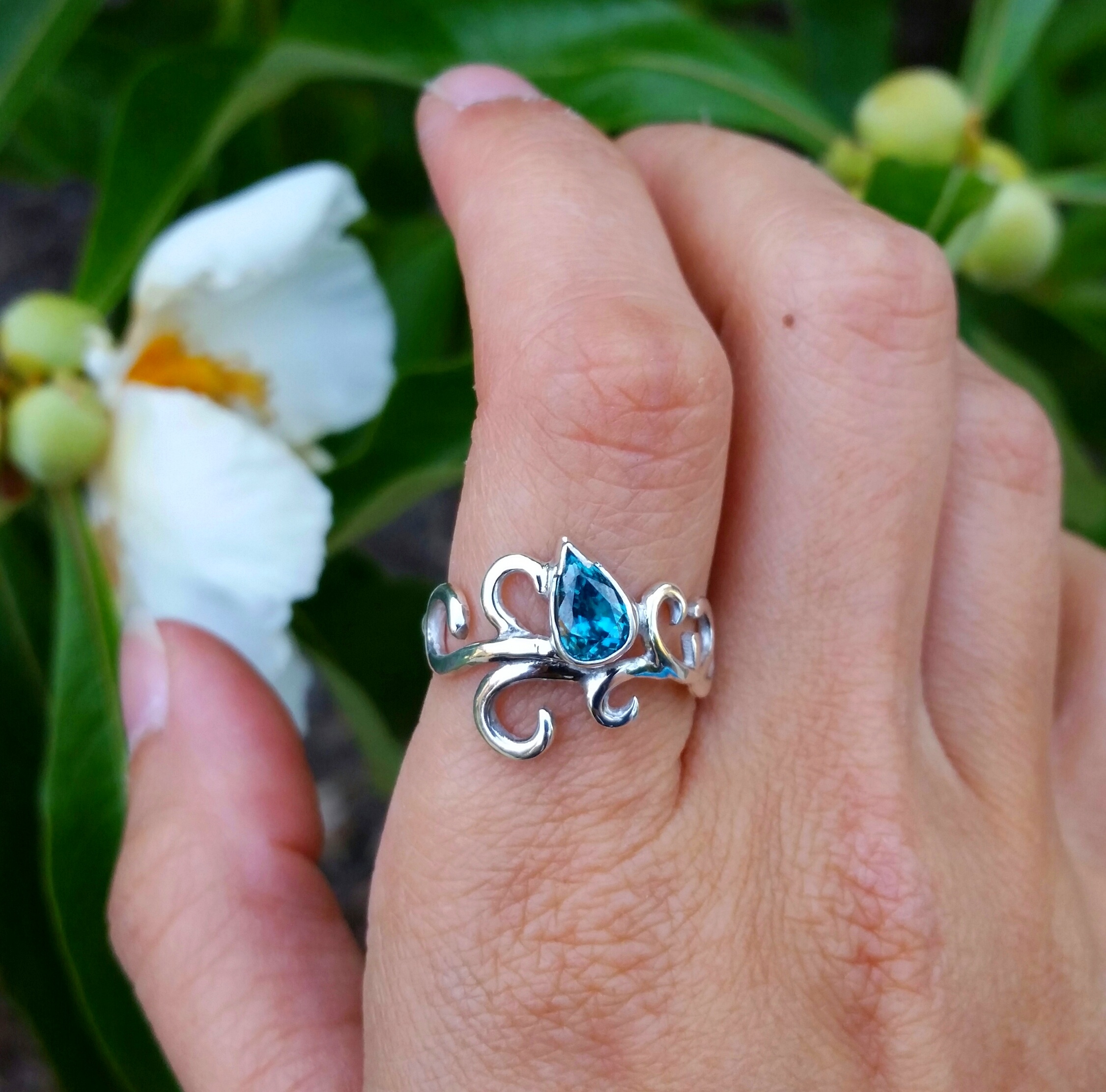 Ratanakiri Zircon handpicked in Cambodia handcrafted in Fairmined Sterling Silver