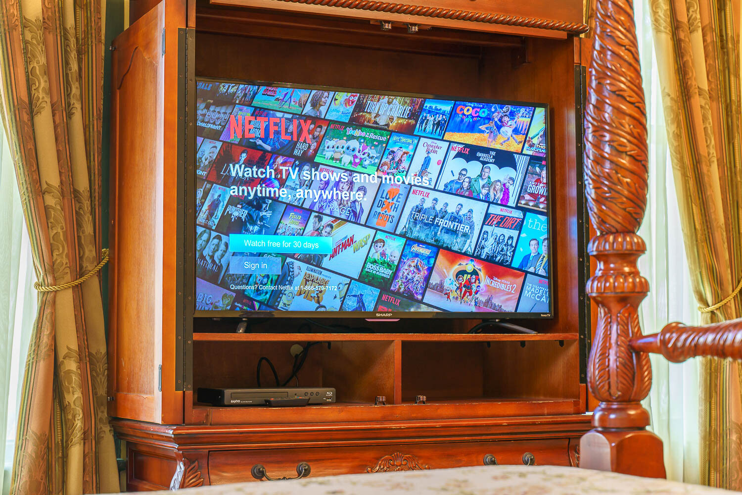  A picture of the Austin Room television closeup. 