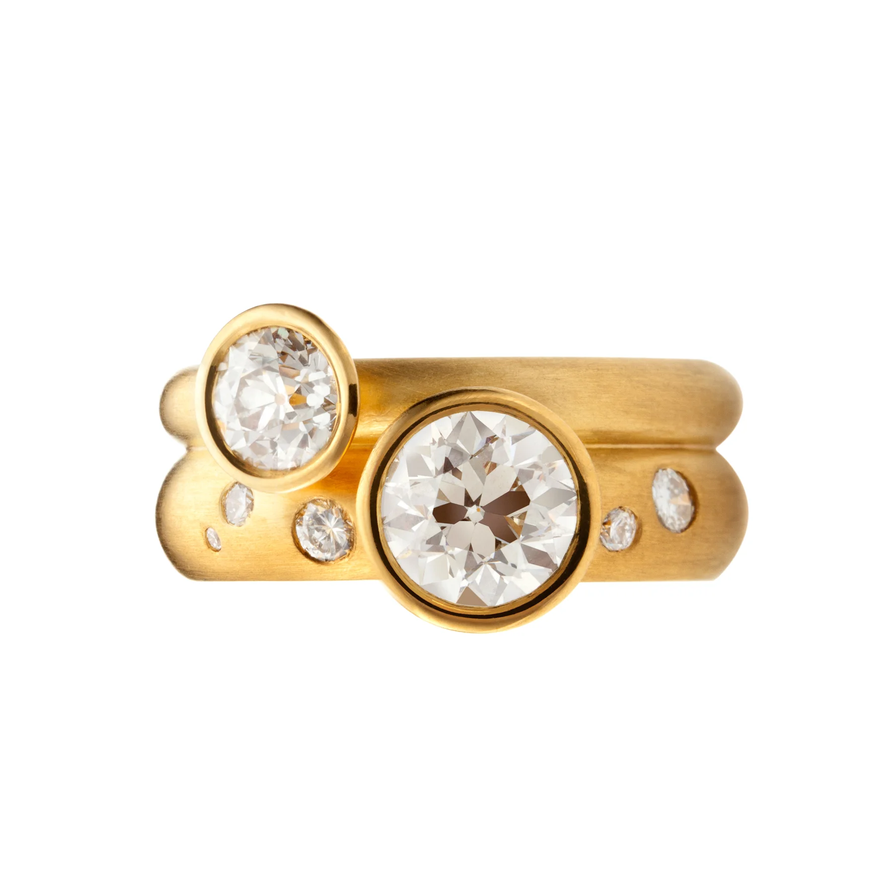 PAULA: Handmade, one-of-a-kind Diamond Ring in 22kt yellow gold.