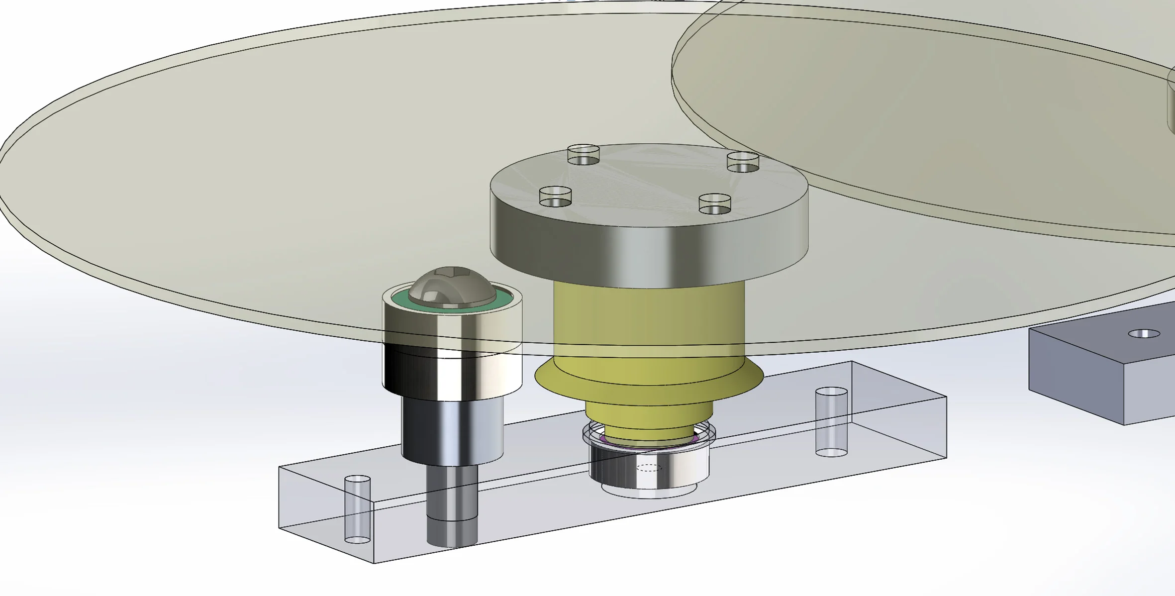 Closeup of the spinning discs