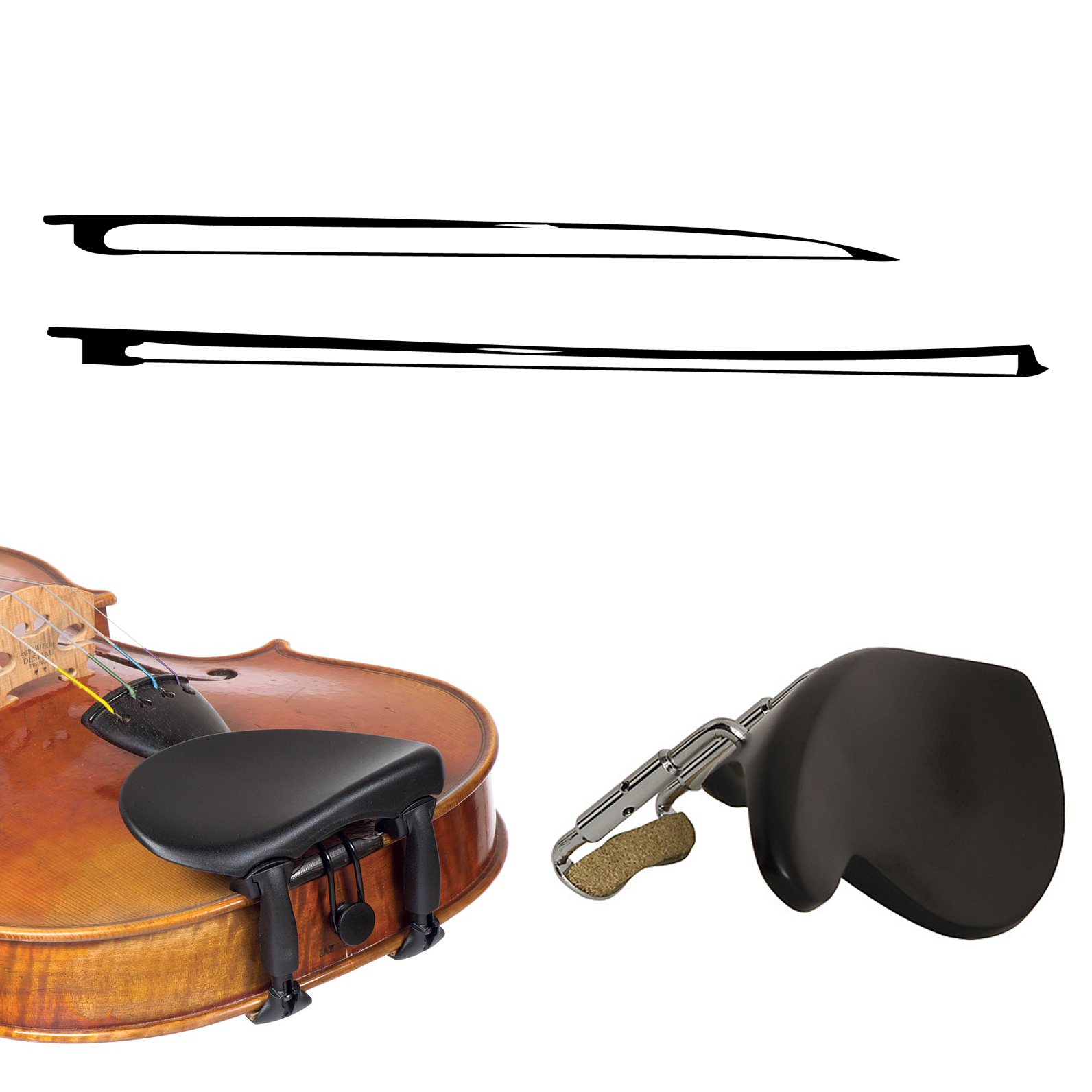 19th Century: Concave shape by Tourte; Chinrest added
