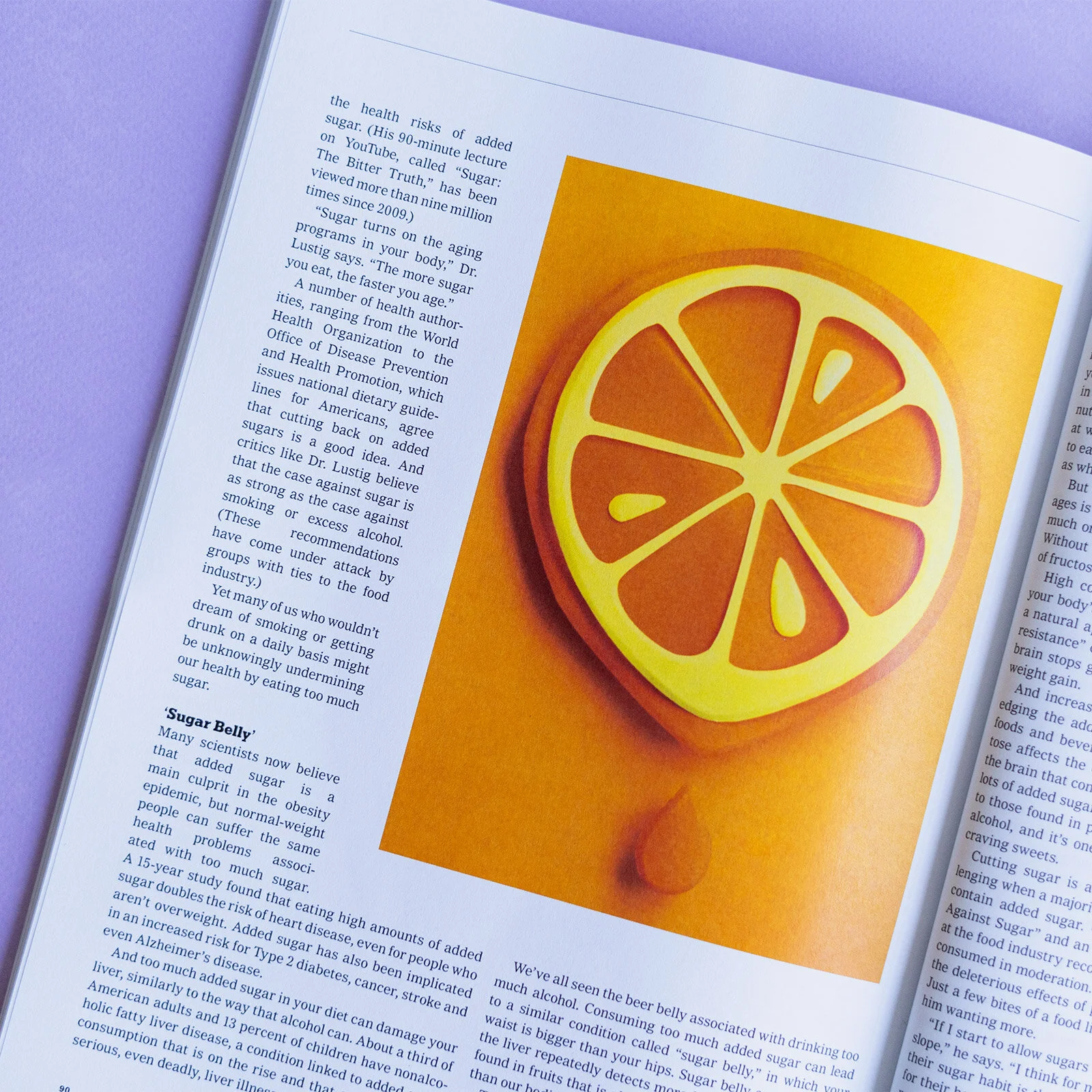 Magazine close up with paper orange