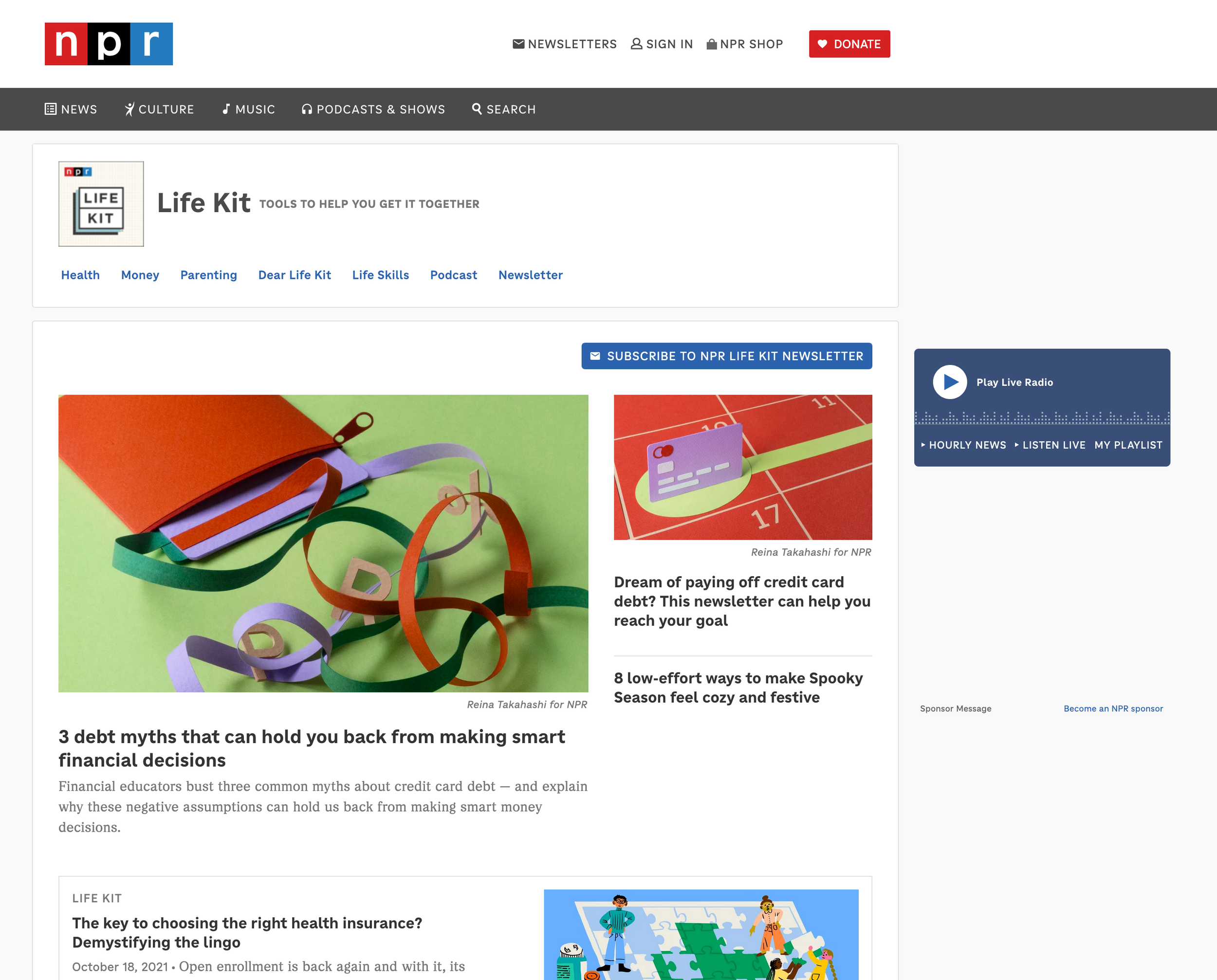 NPR homepage with two of the images from this project