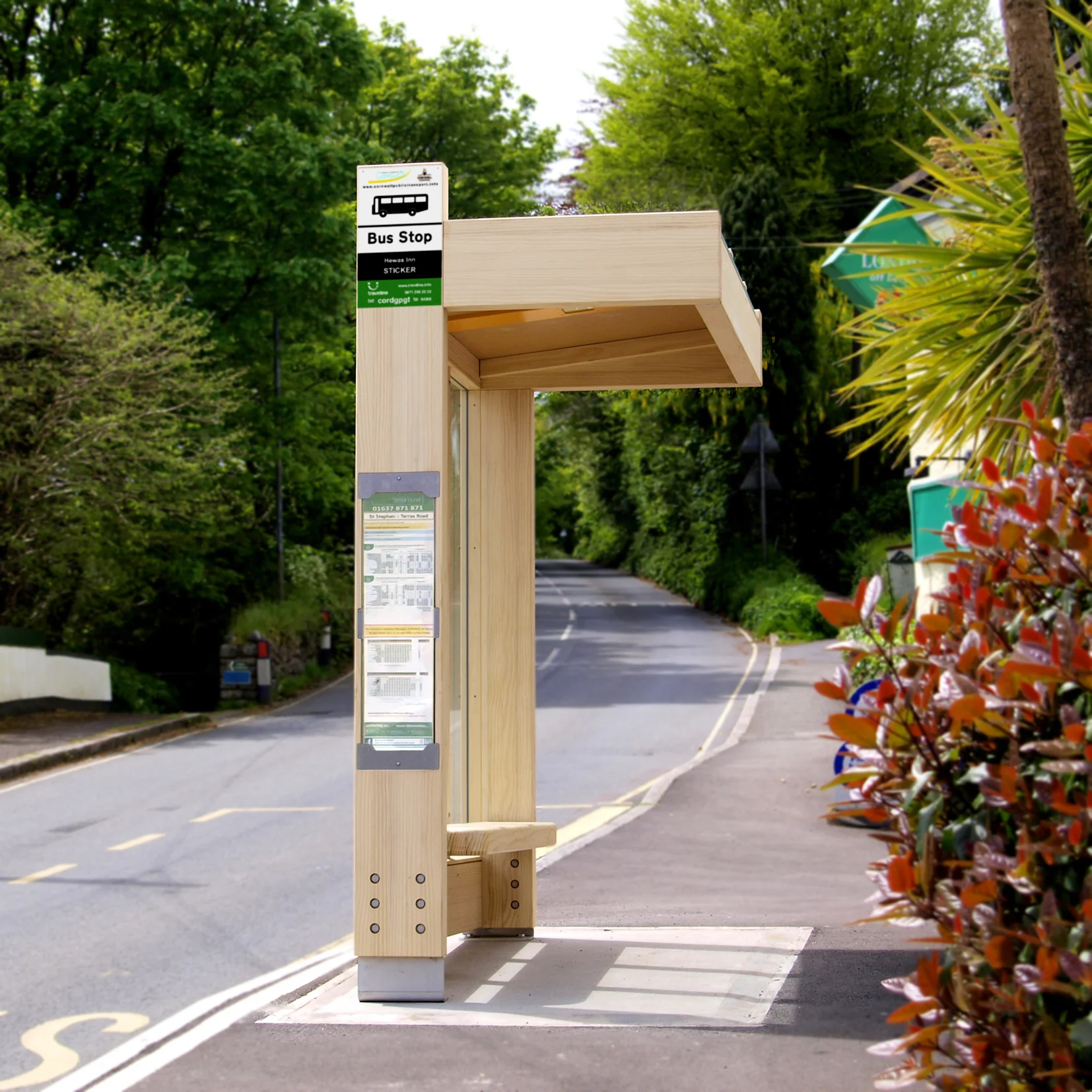 Wooden Bus Shelter Built in Accoya
