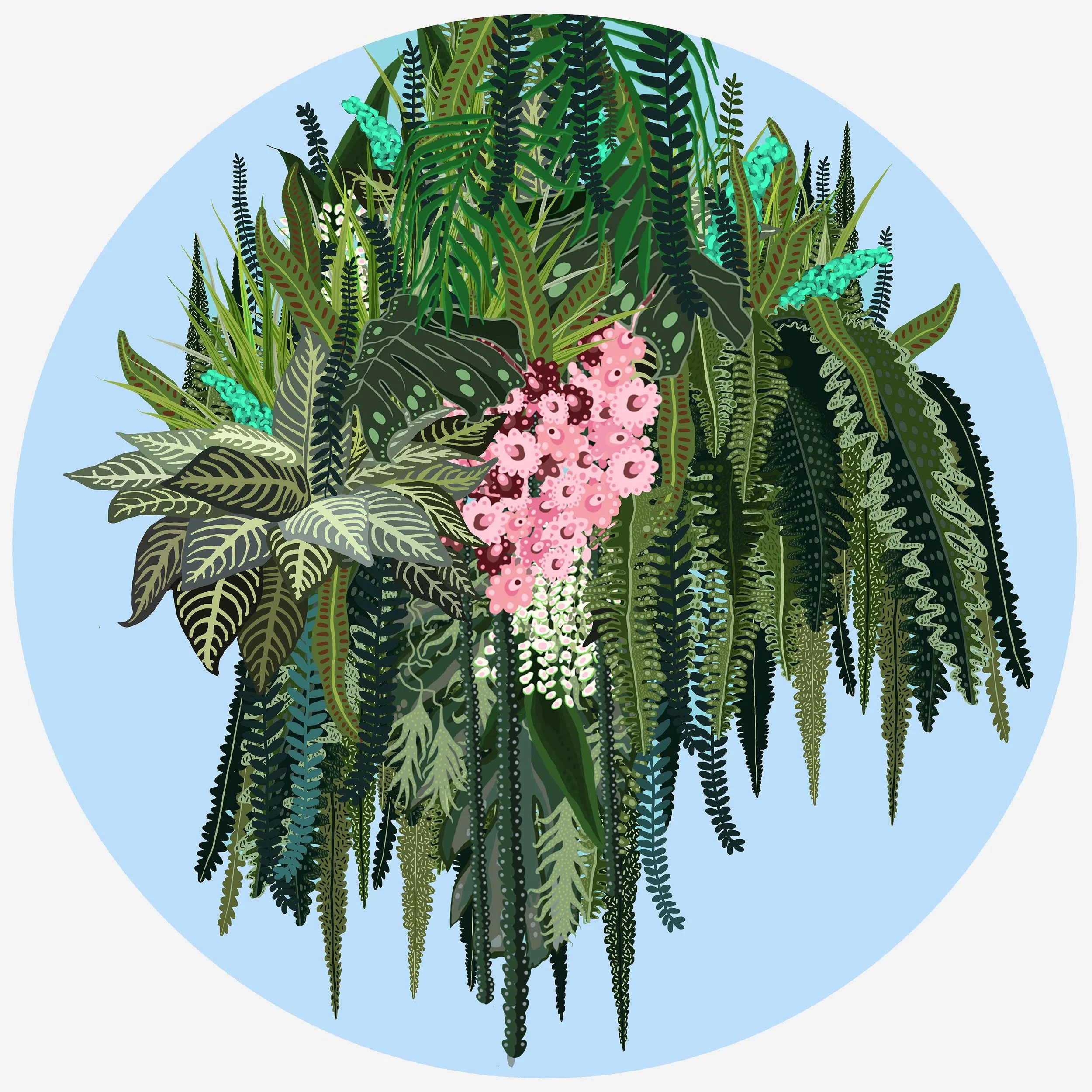 Little Garden Enamel gloss paint on canvas 100 x 100 cm 2018 SOLD This image is also available as a limited edition print. Please visit the website's shop for more information.