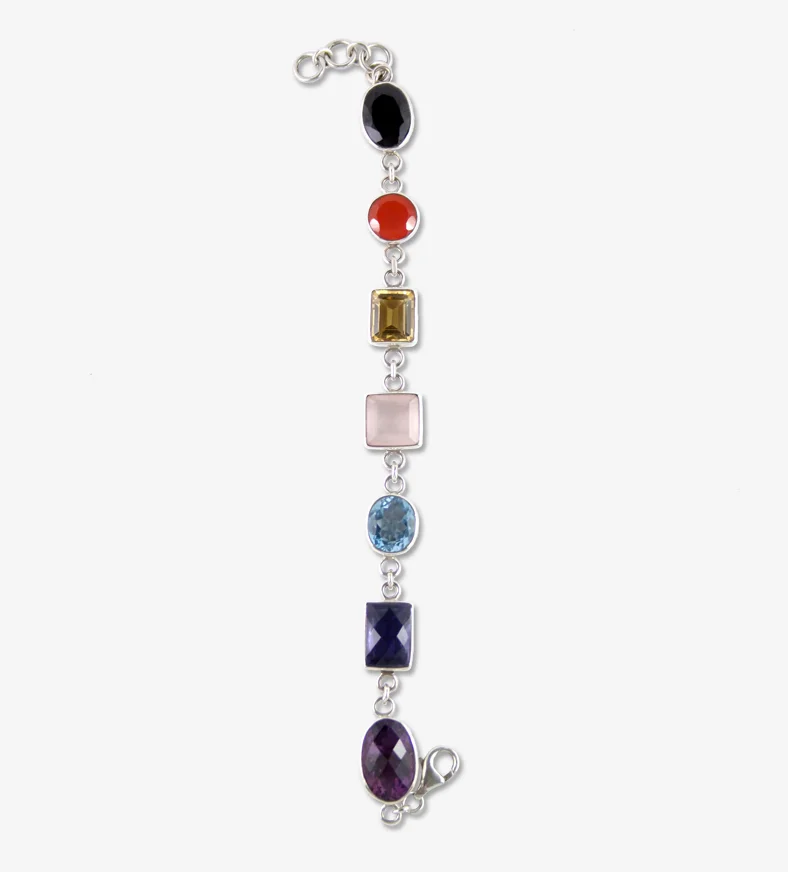 Faceted Chakra Stone Bracelet