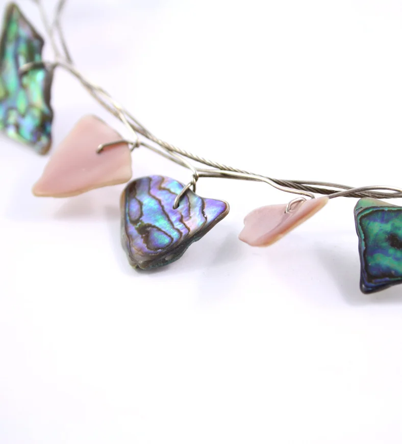 Paua Shell and Sterling Silver Choker