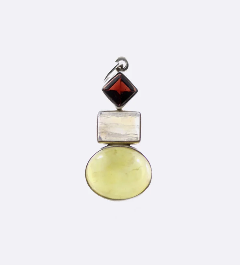 Citrine, Moonstone and Garnet Pendant