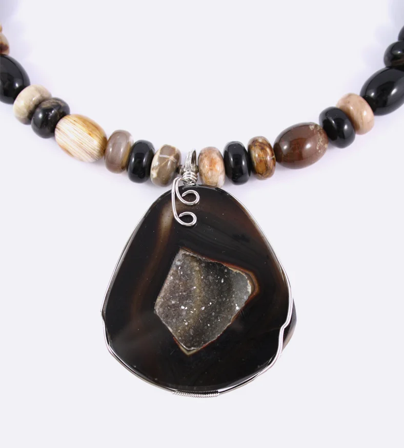 Druzy Agate Geode Necklace